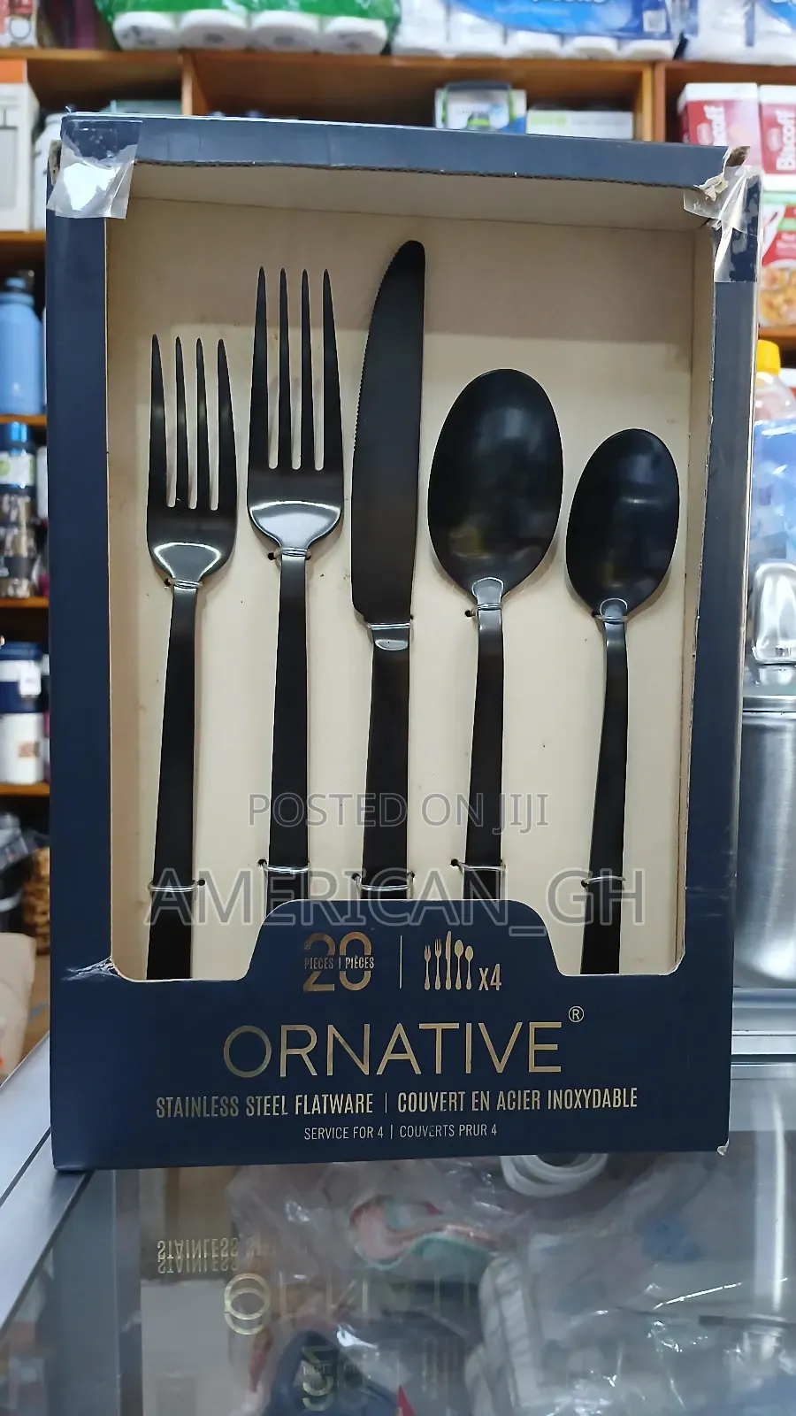 Ornative Flatware Stainless Steel, 20pc Set (Matte Black)
