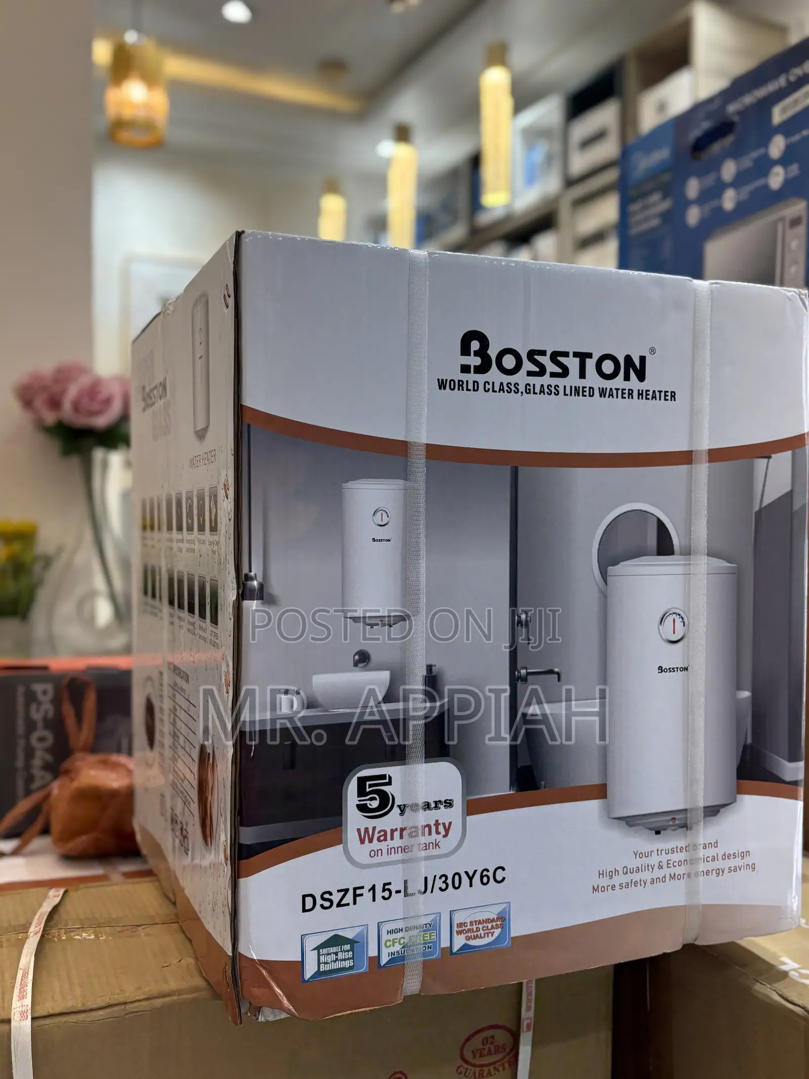 Sealed in Box Bosston 30 Liters Electric Water Heater(White) 