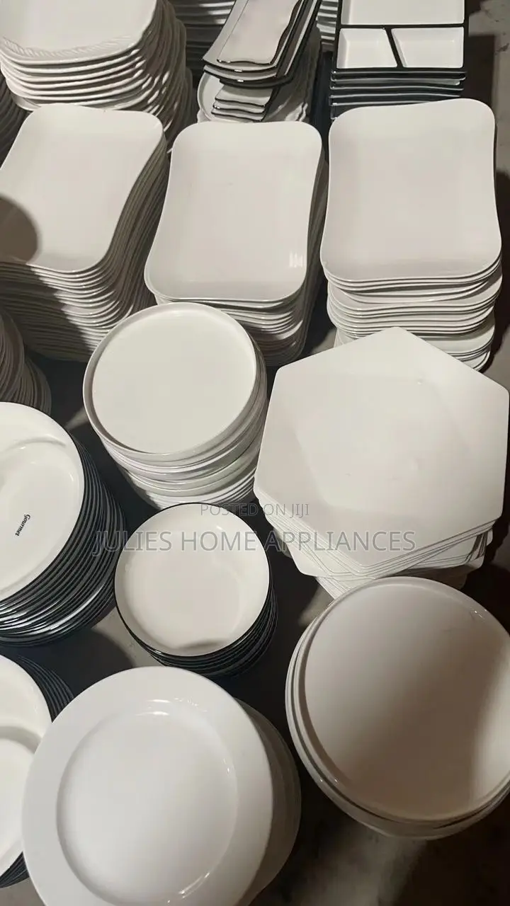 Beautiful Big Ceramic Mix Fufu Bowls /Plates Set