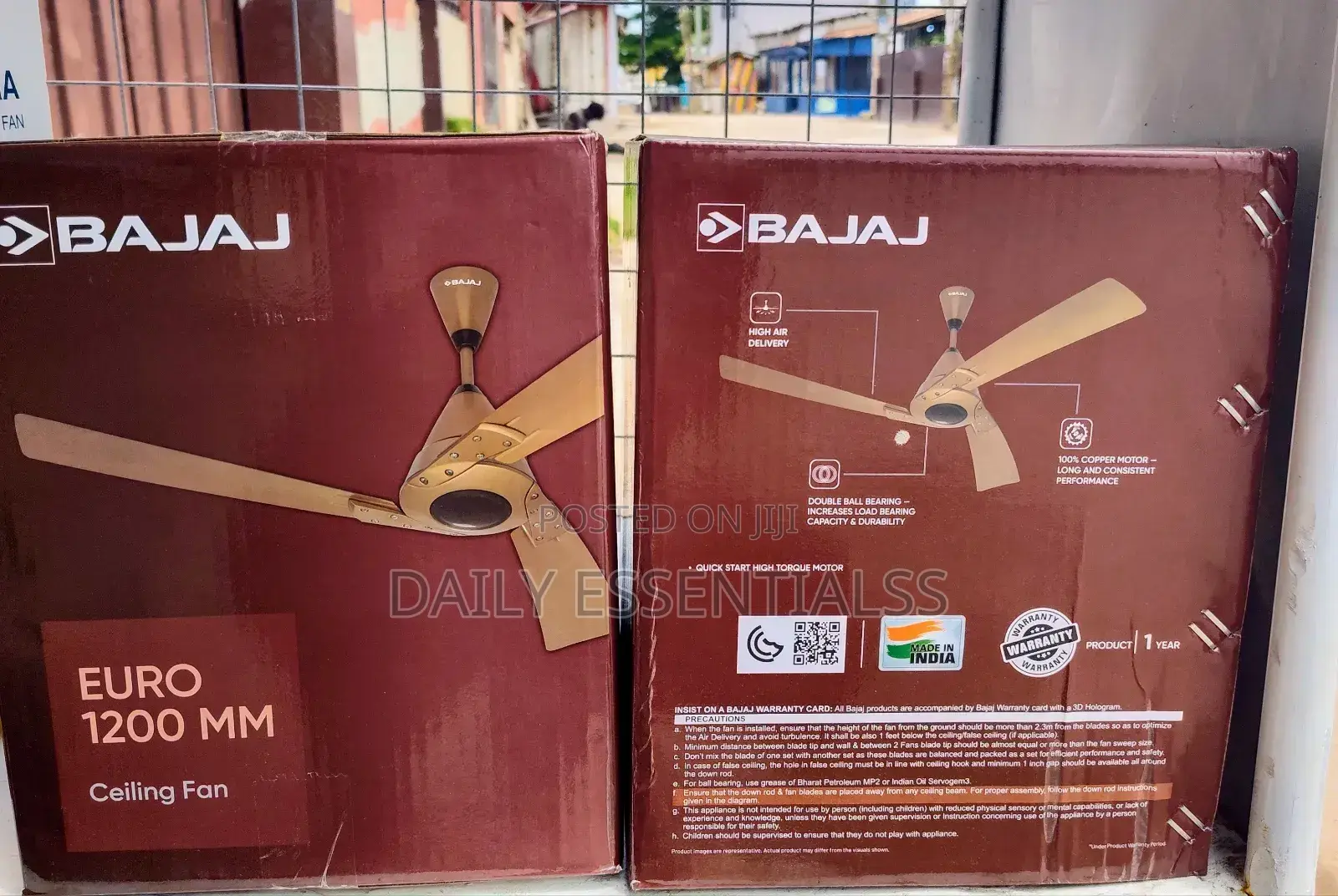 Bajaj Euro 3-Blade Ceiling Fan – Strong Reliable