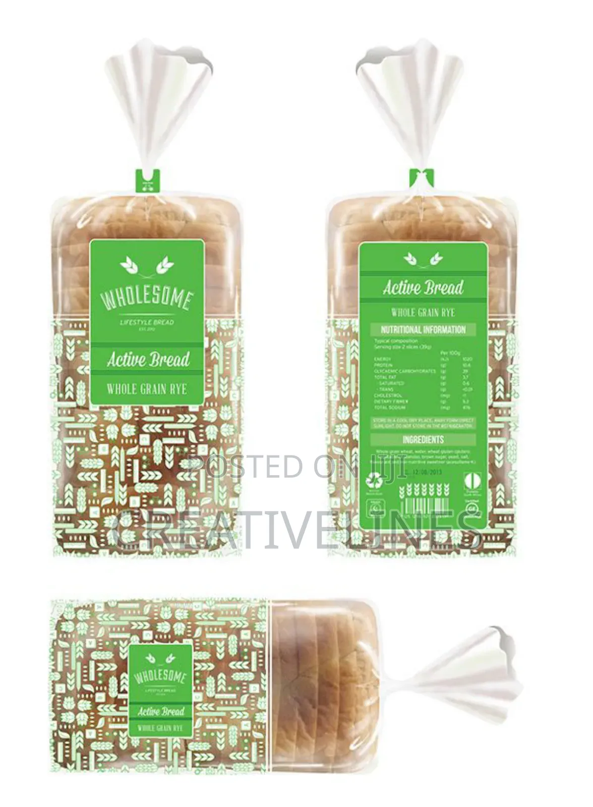 White and Green Bread Rubbers
