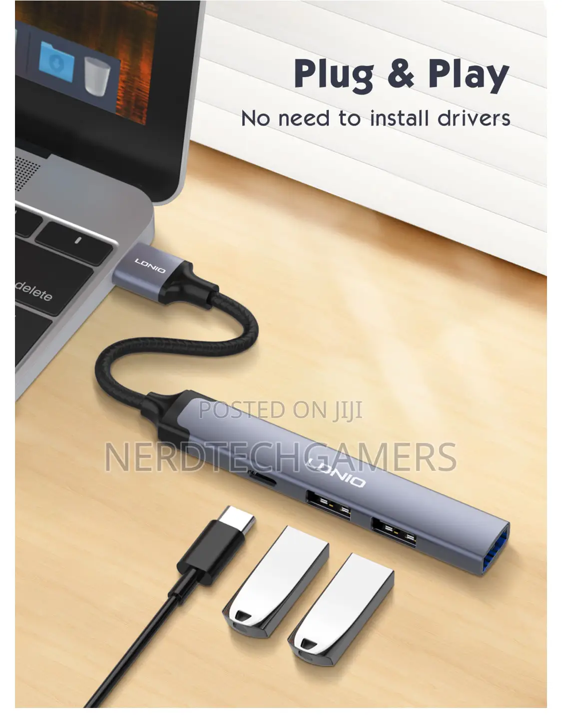 Ldnio Ds-44c New Design Mini Converter Laptop Docking Station 4-in-1