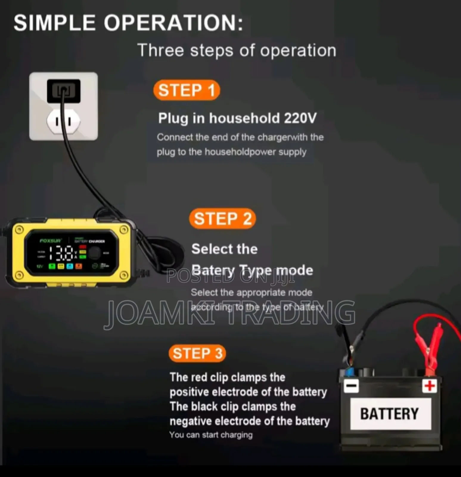 12v7a Car Battery Charger, Smart Battery Charger, Pulse Repair