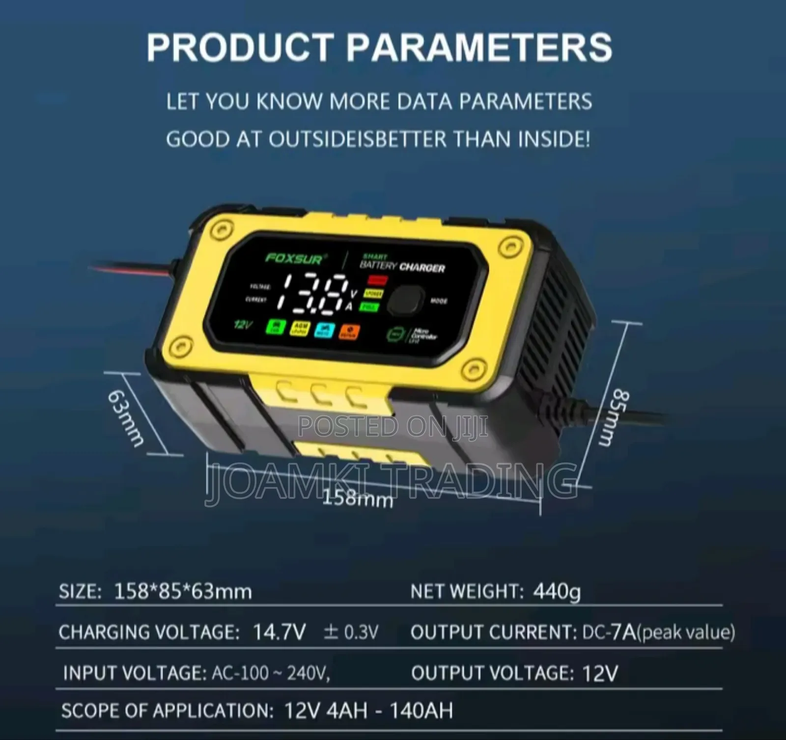 12v7a Car Battery Charger, Smart Battery Charger, Pulse Repair