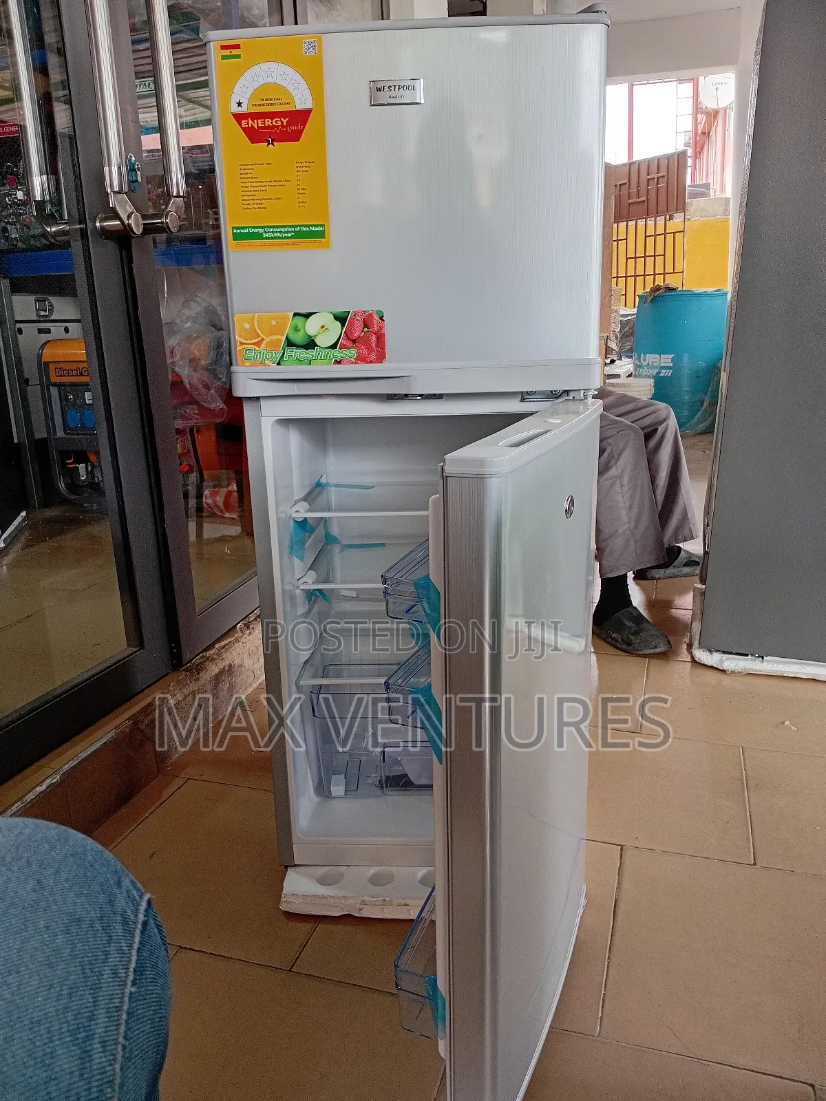 Westpool 128 Double Door 108 Litres Fridge Top Freezer