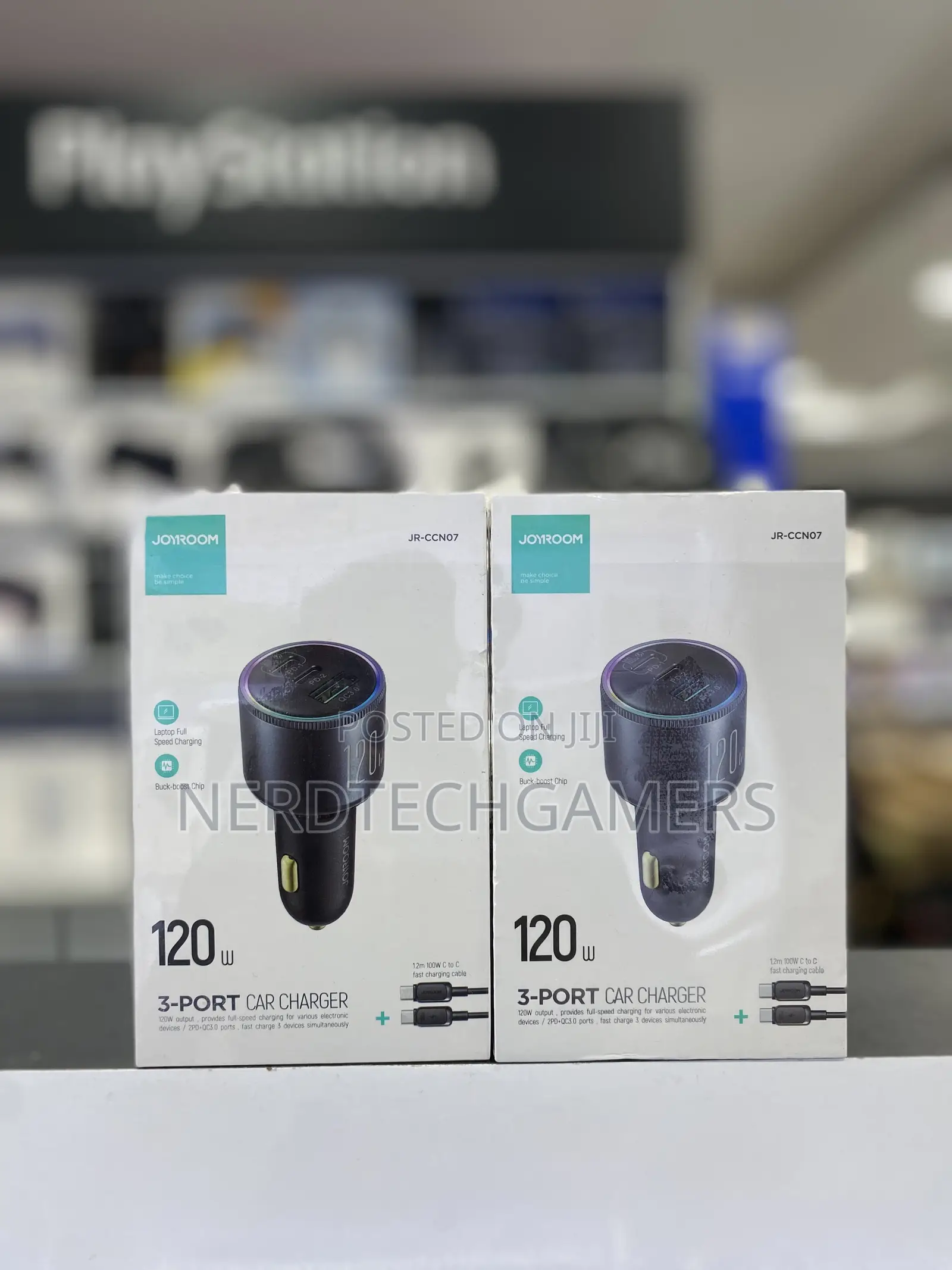 Joyroom Jr-Ccn07 120w 3-Port (2pd+1qc3.0) Car Charger