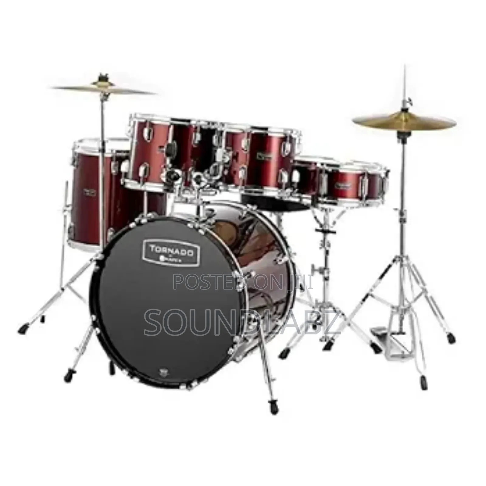 Mapex Tornado 5-piece Drum Kit With Hardware And Cymbals, Wine Red
