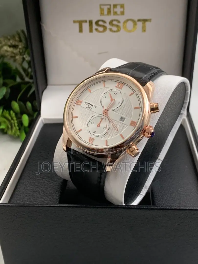 Black Genuine Leather Strap Tissot Watch