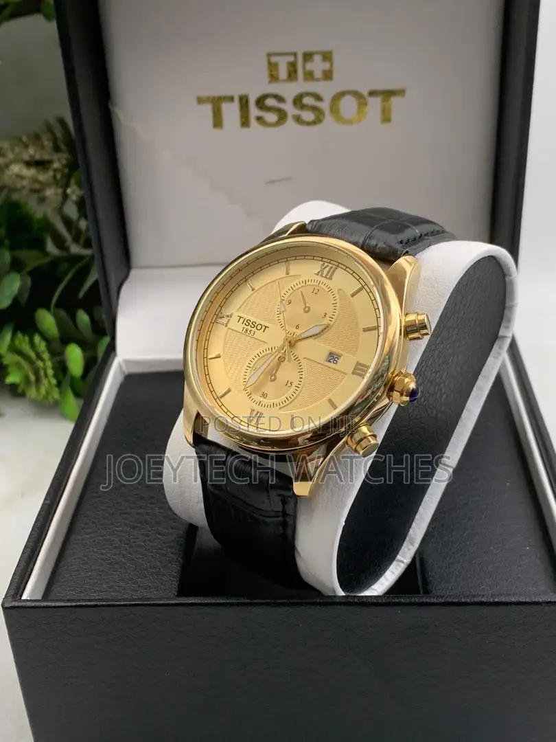Black Genuine Leather Strap Tissot Watch