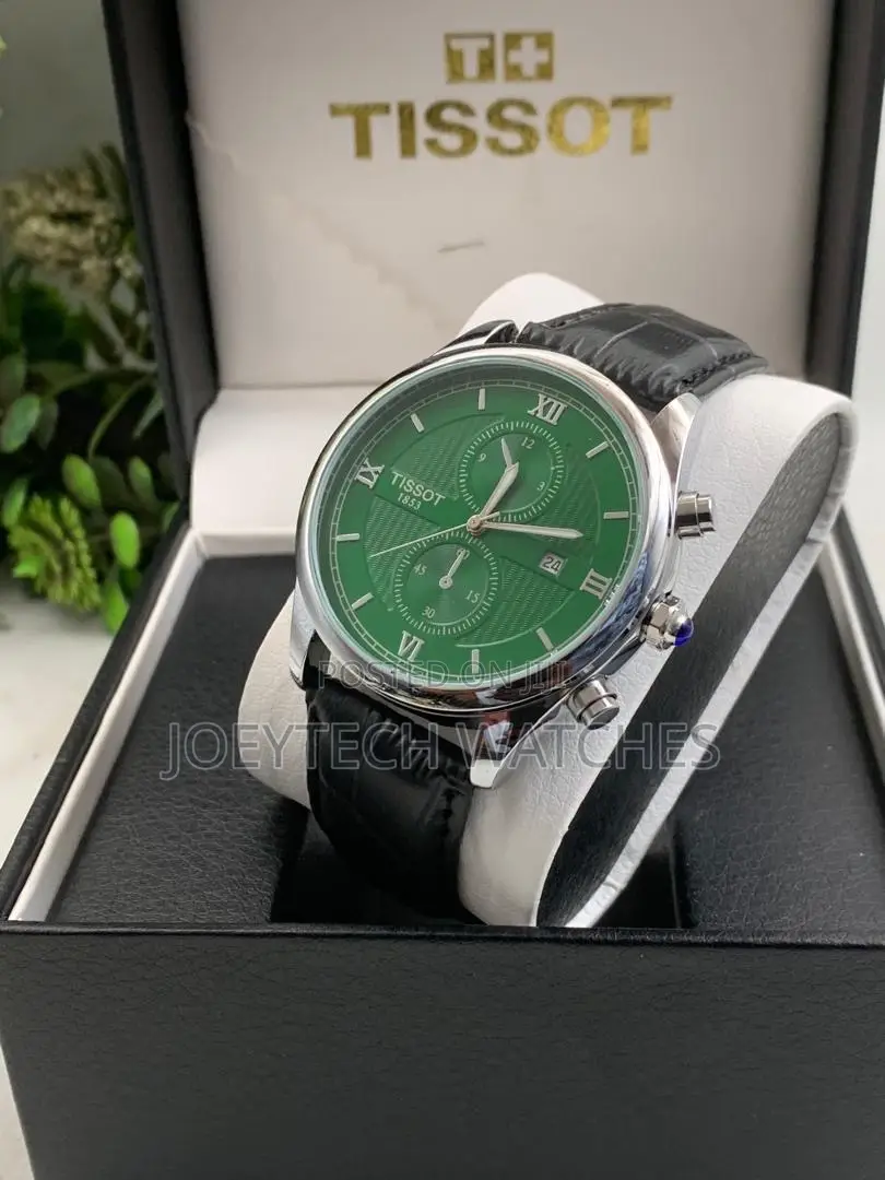 Black Genuine Leather Strap Tissot Watch