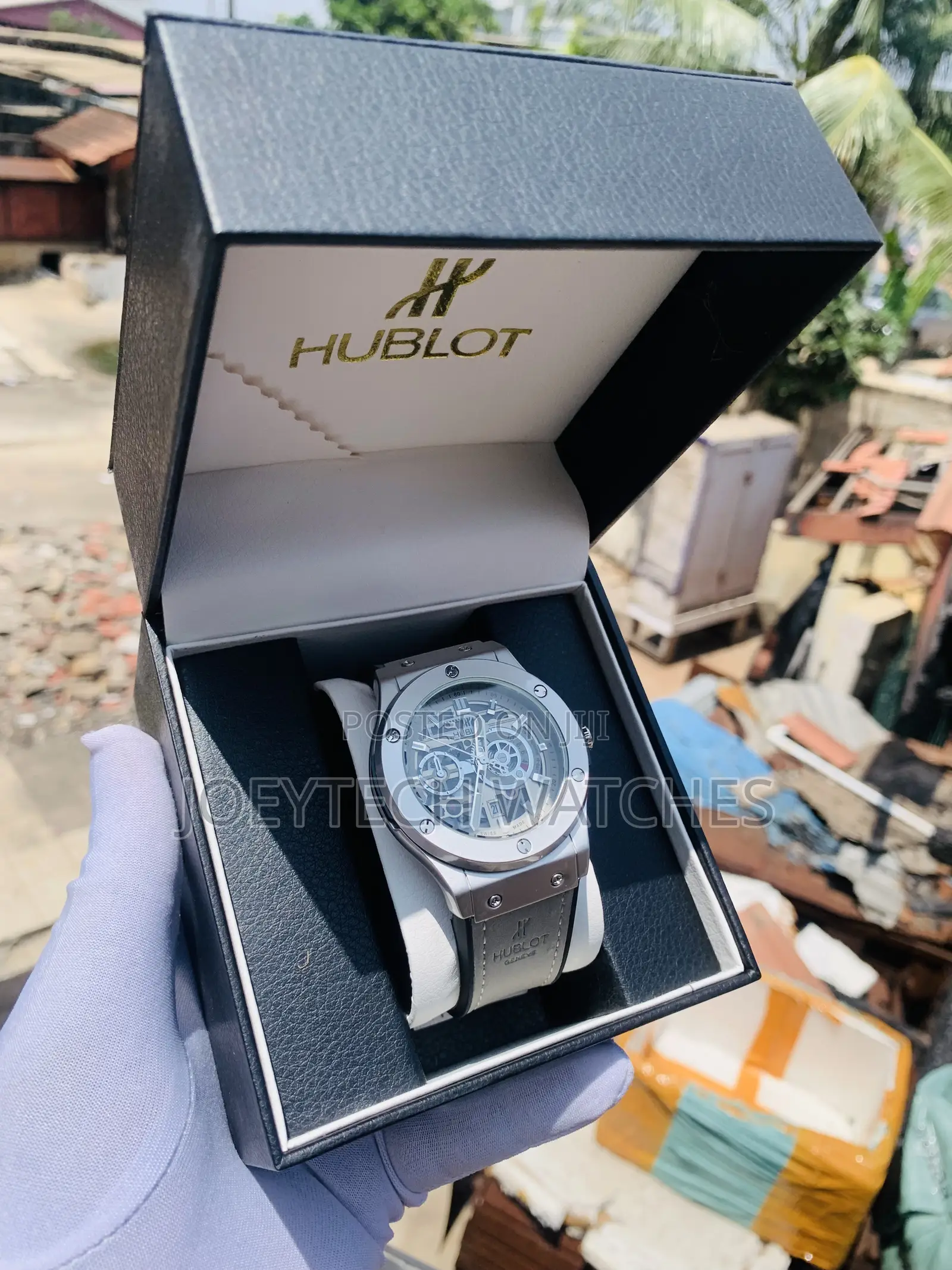 Grey Strap Hublot Timepiece