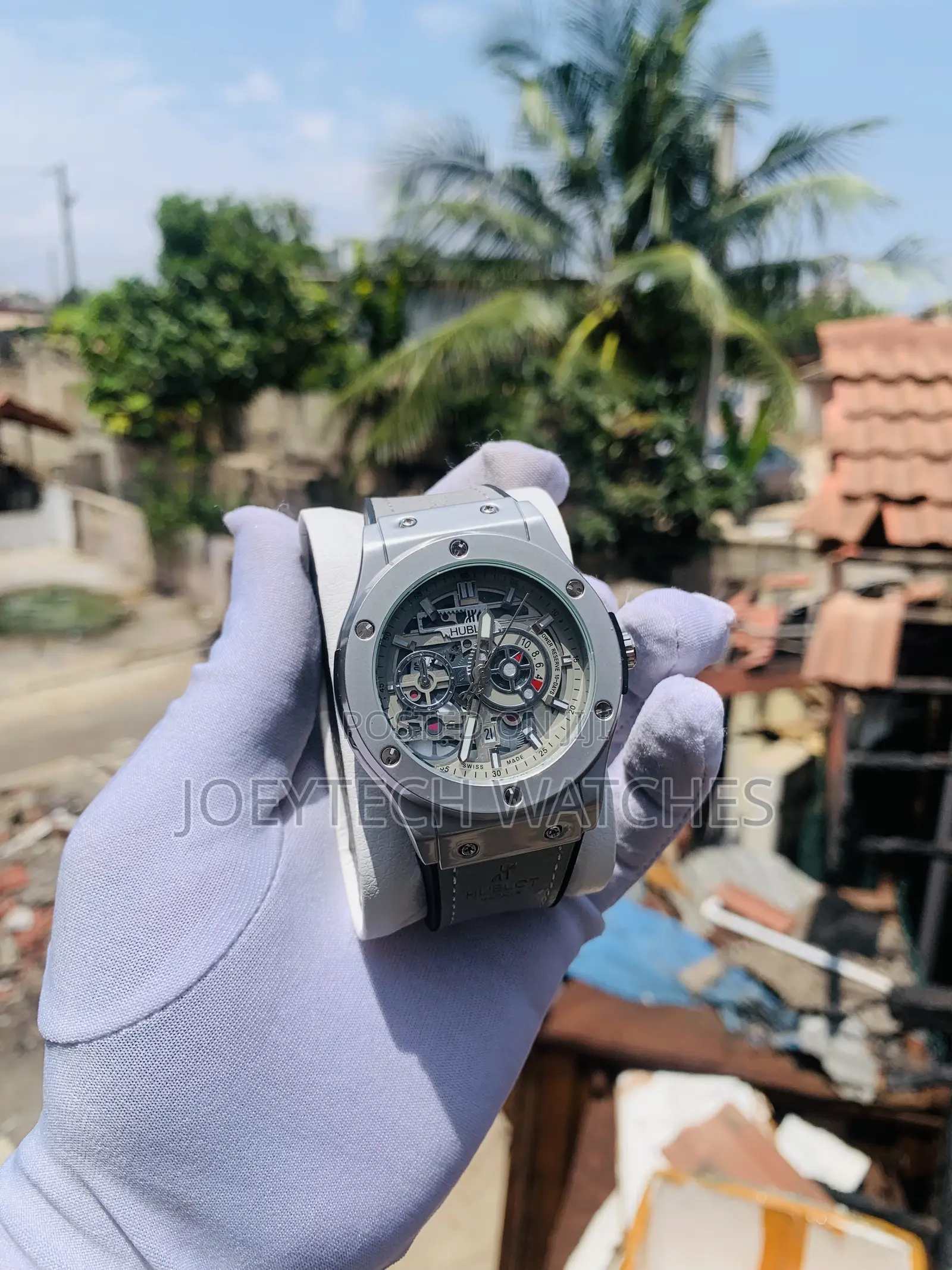 Grey Strap Hublot Timepiece