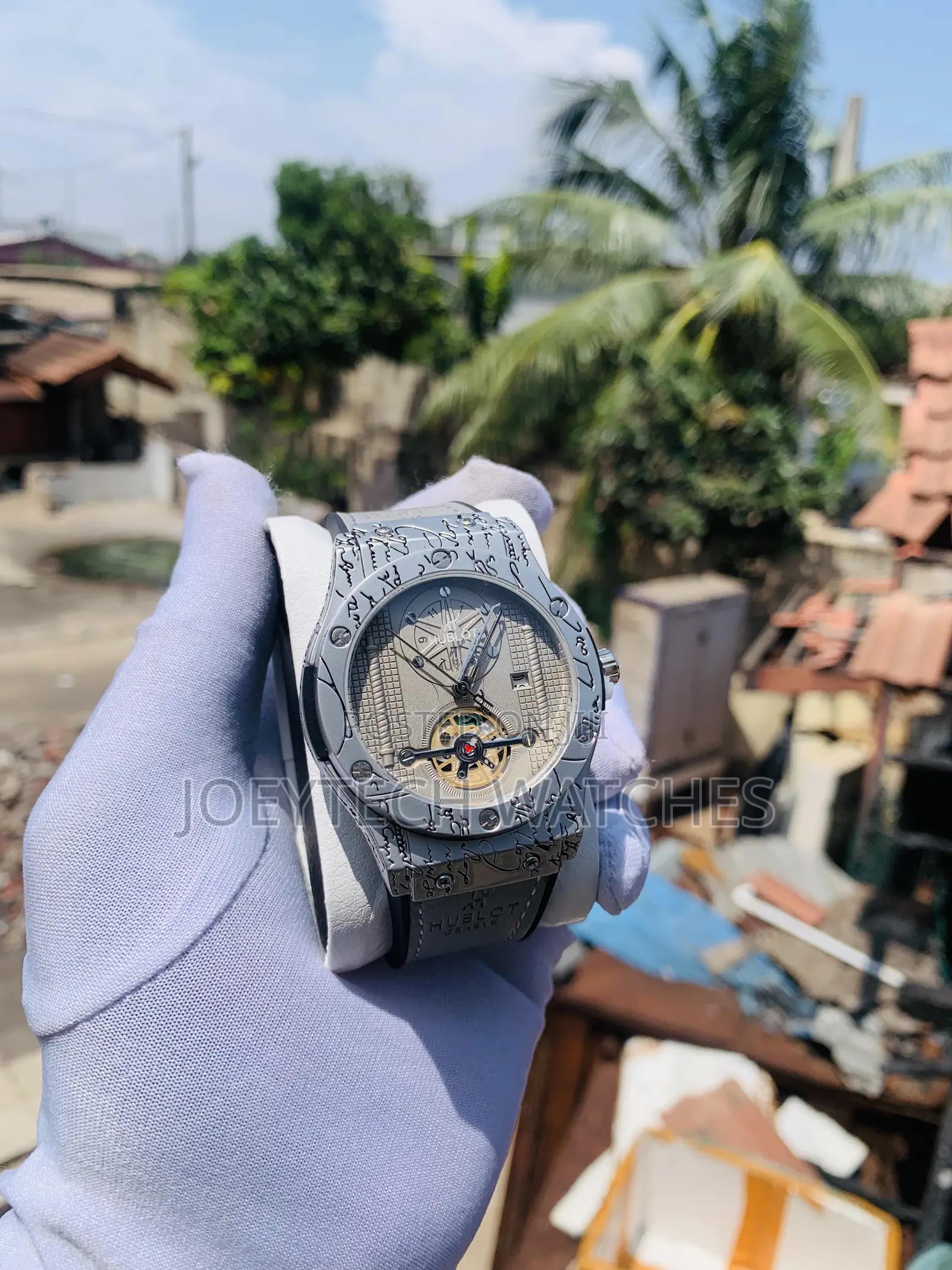 Grey Strap Hublot Timepiece