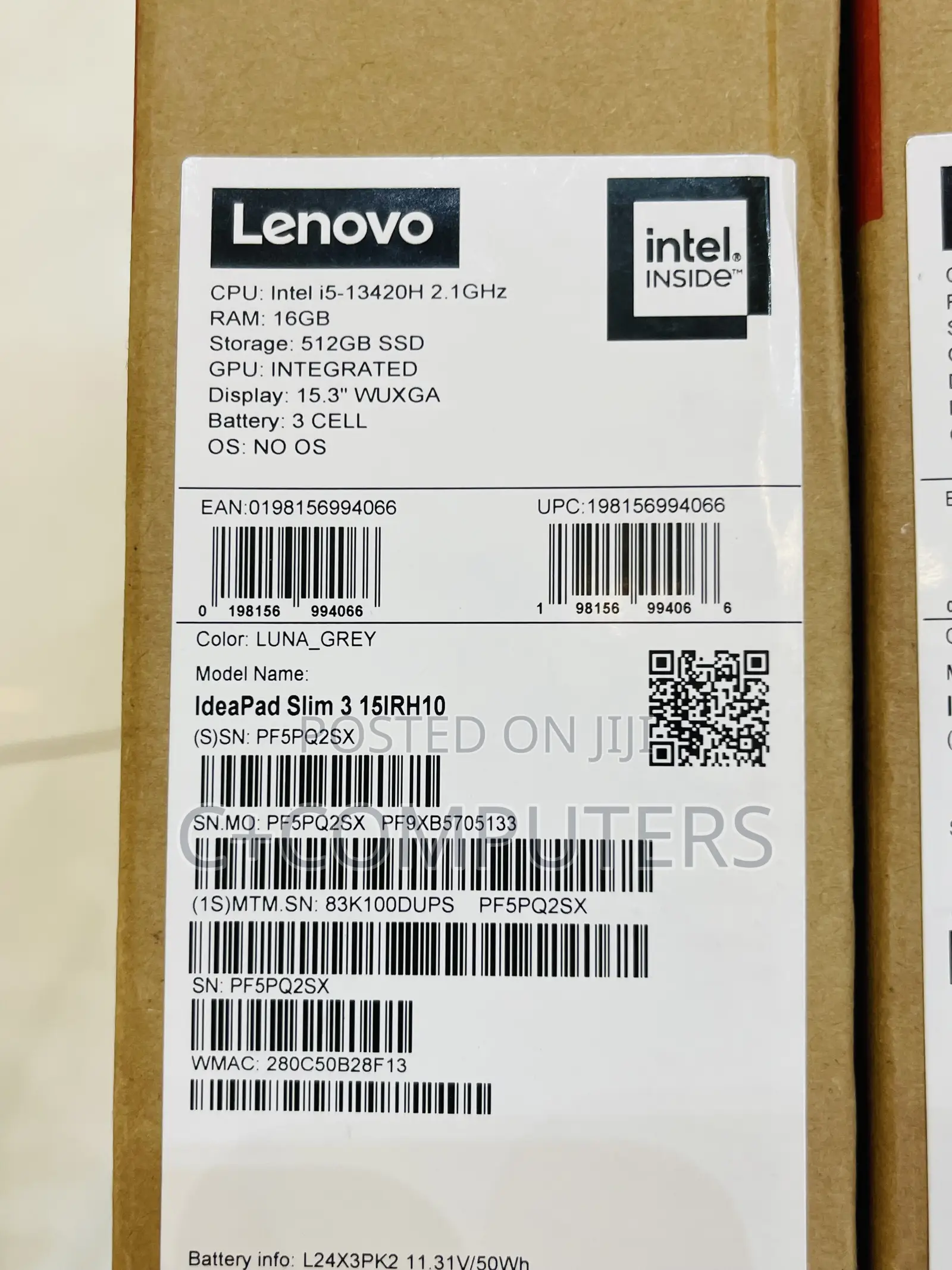 New Laptop Lenovo Ideapad 3 16GB Intel Core i5 SSD 512GB