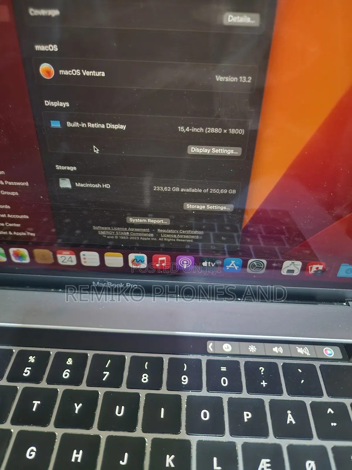 Laptop Apple MacBook Pro 2017 16GB Intel Core I7 SSD 256GB