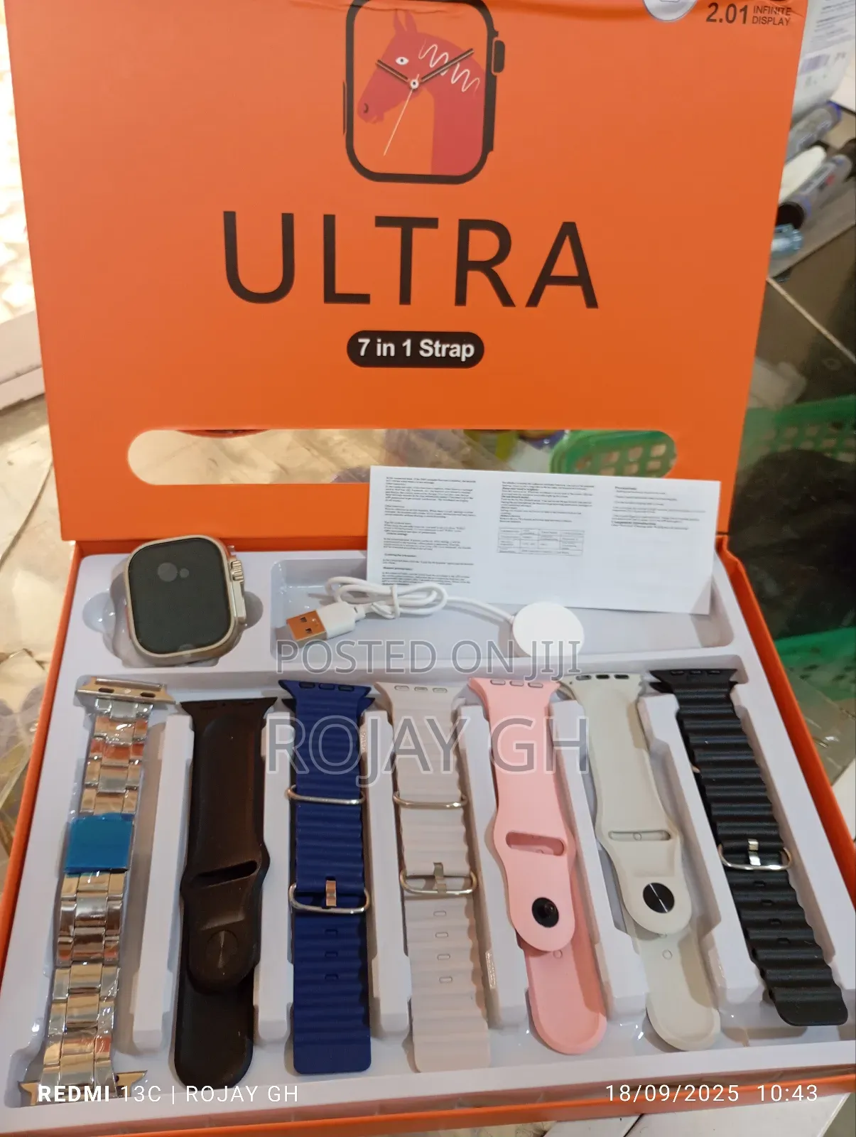 New Version Ultra 7-in-1 Straps Smart Watch - Multicolors