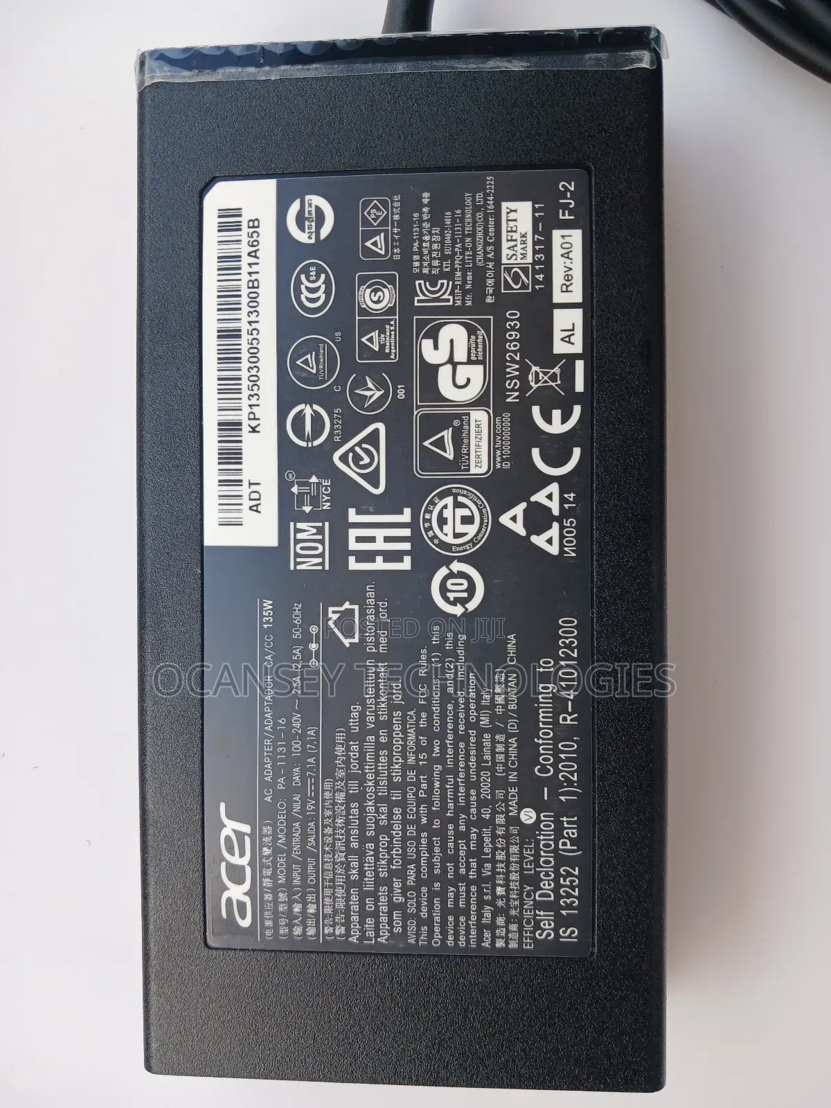 Original Acer 19v 7.1a 135w Charger