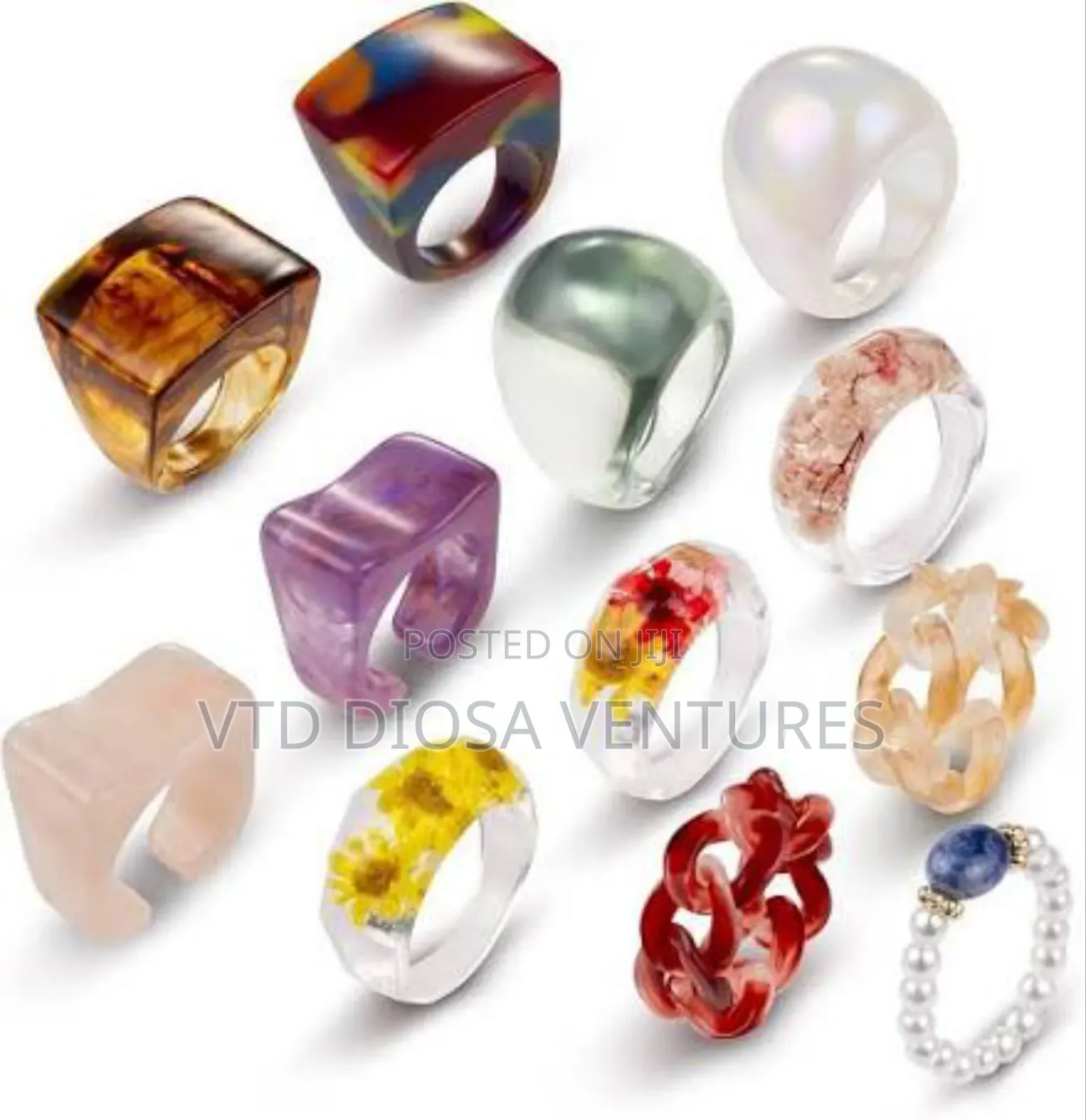 Resin Rings and Bracelets Set