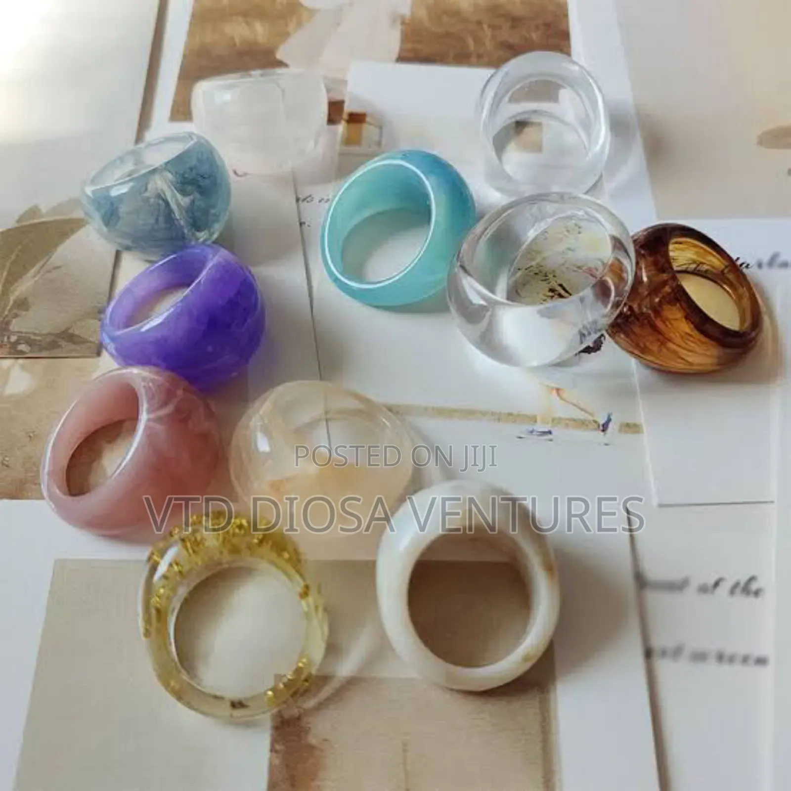 Resin Rings and Bracelets Set