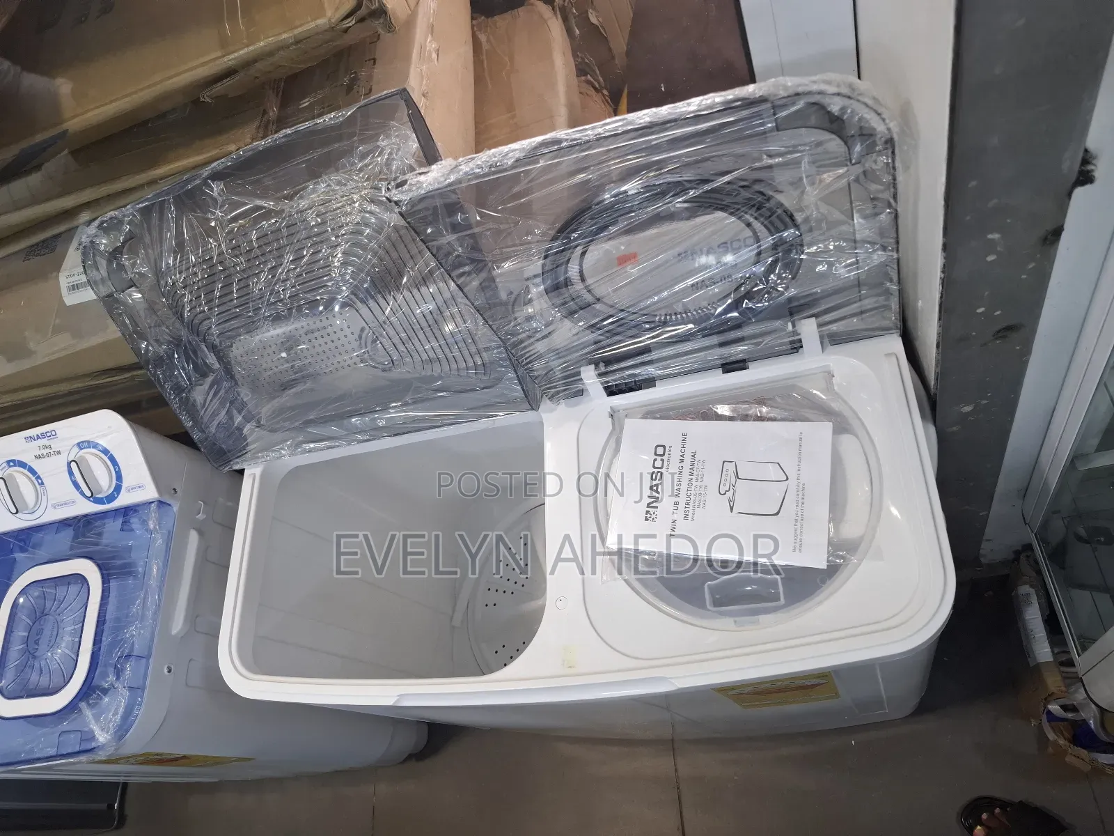 Nasco Twin Top Washing Machine 8kg Semi-Automatic Brand New for Sale