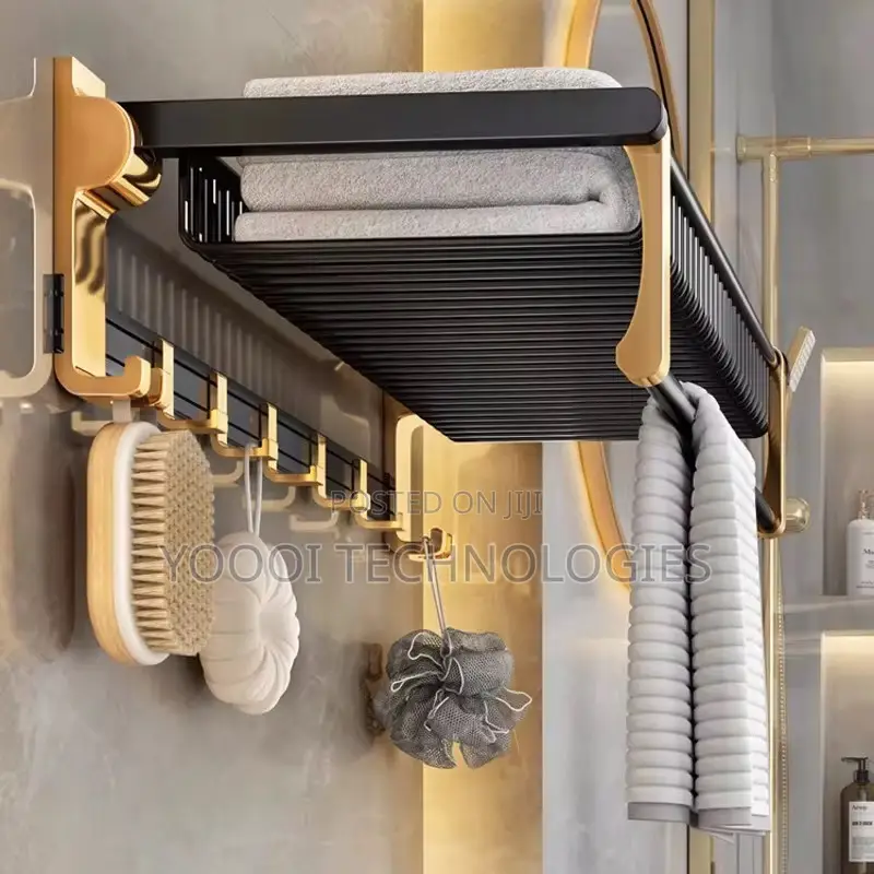 Black Gold Bath Toilet Towel Rack Bathroom Accessories