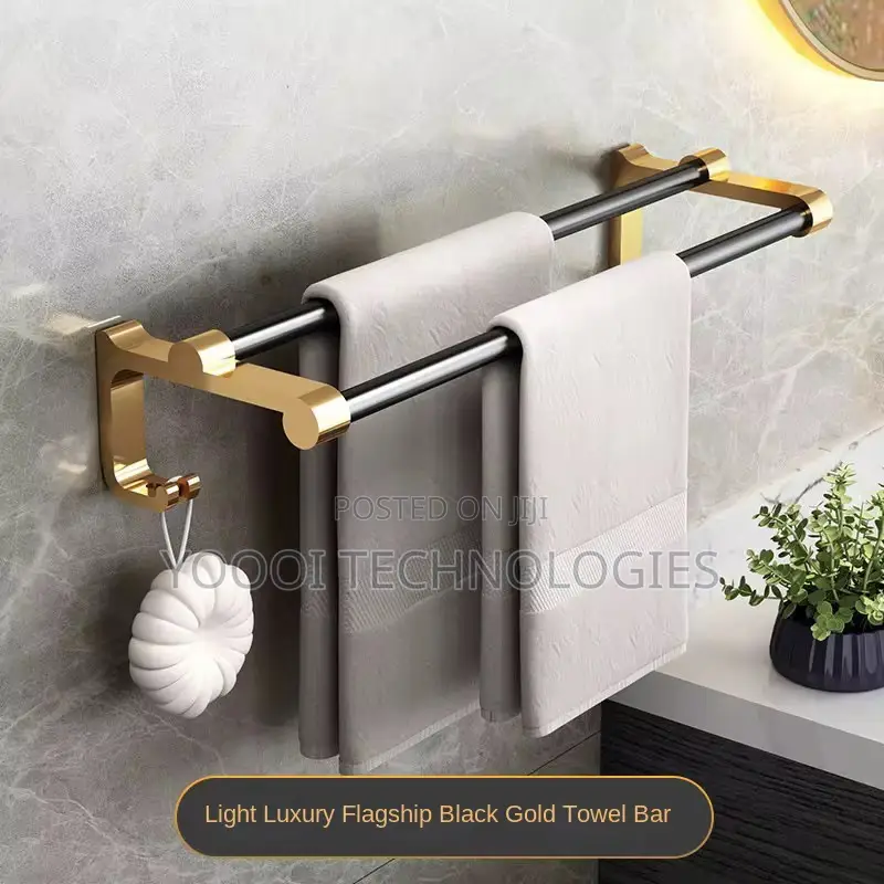 Black Gold Bath Toilet Towel Rack Bathroom Accessories
