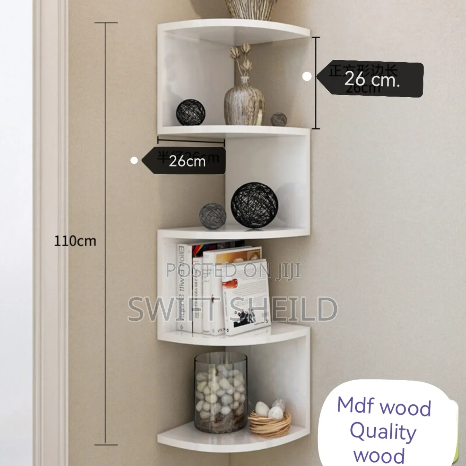 5 Tier Strong Wooden Corner Shelves