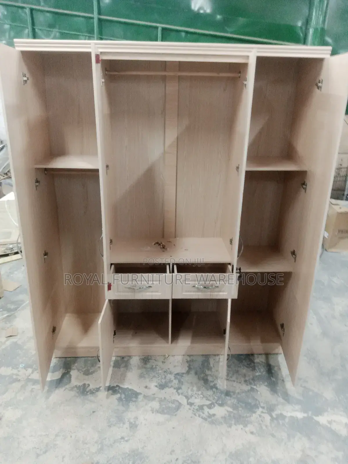 White Maple (Cream Color) 4 Doors Wooden Wardrobe Foreign Type