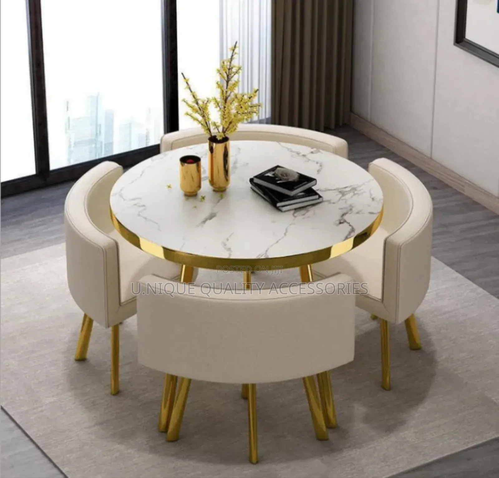 Luxury Round Top Dining Table Set