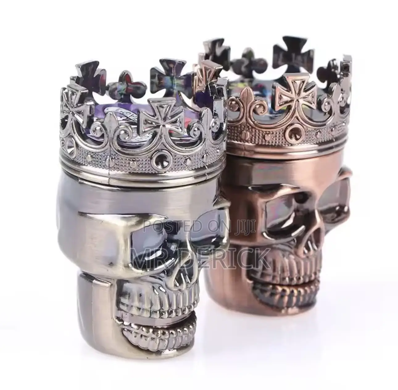 Plastic 3 Layers Classic King Skull Dry Herb Grinder or Crusher
