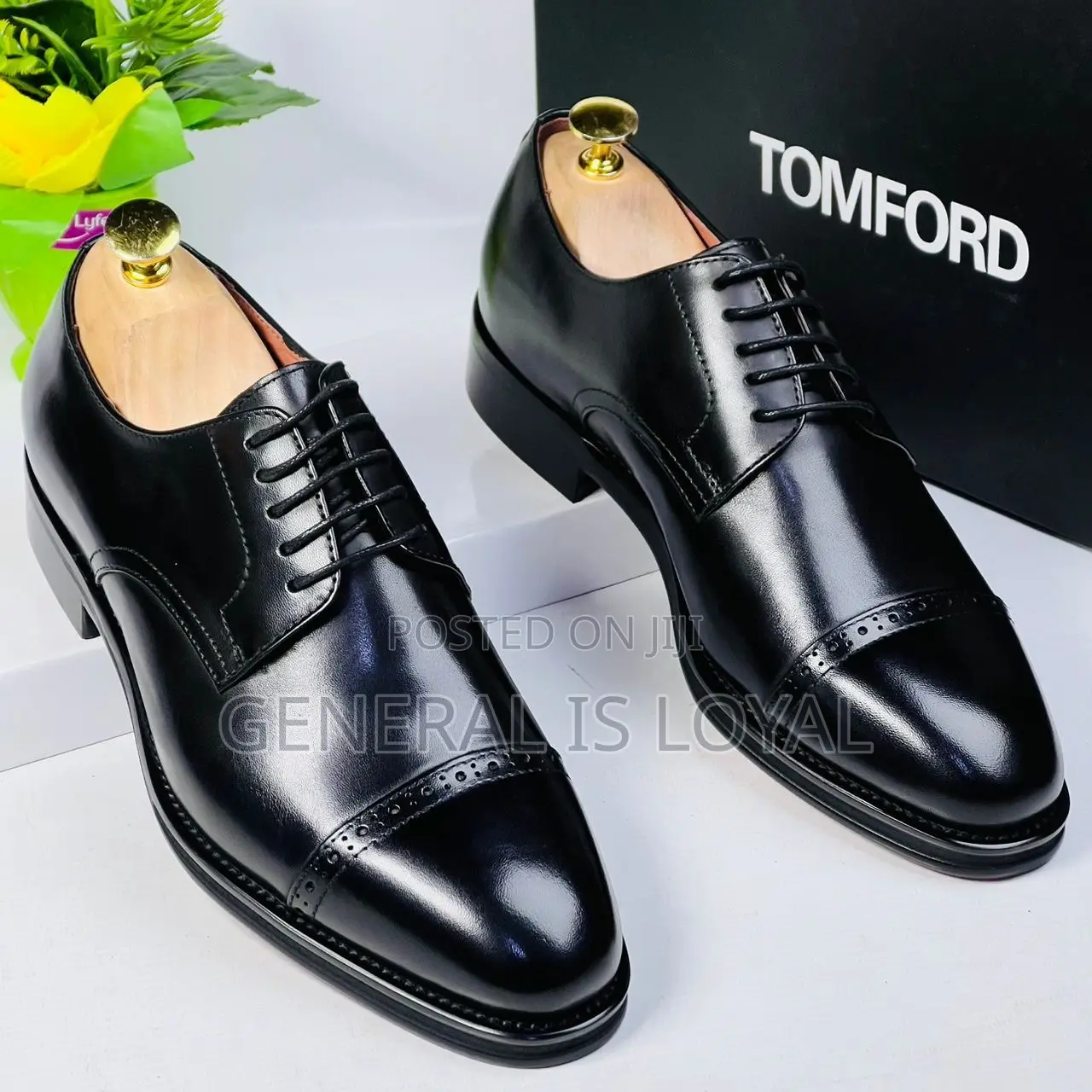 Tom Ford Derby Black Men Leather Shoe