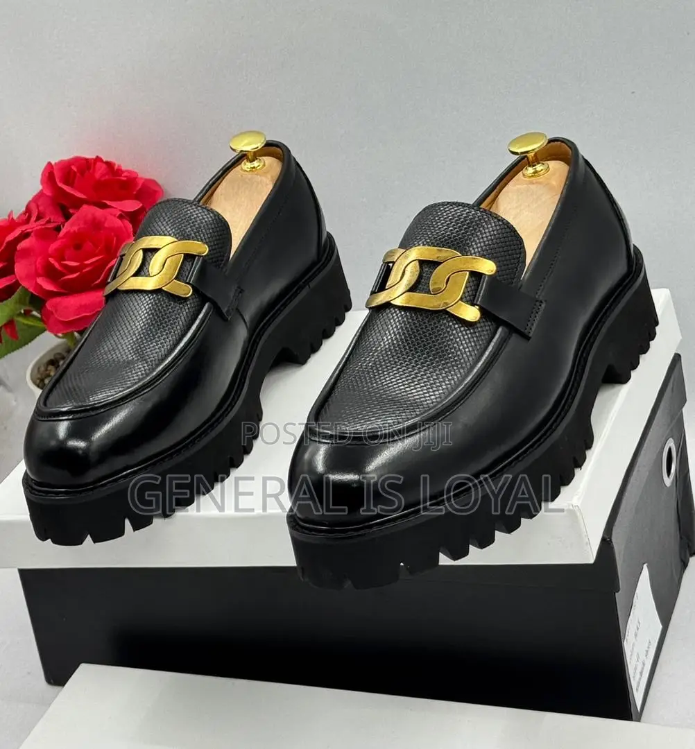 Gucci Chunky Black Leather Men Shoe
