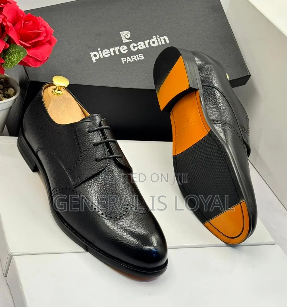 Pierre Cardin Black Leather Lace Men Shoe
