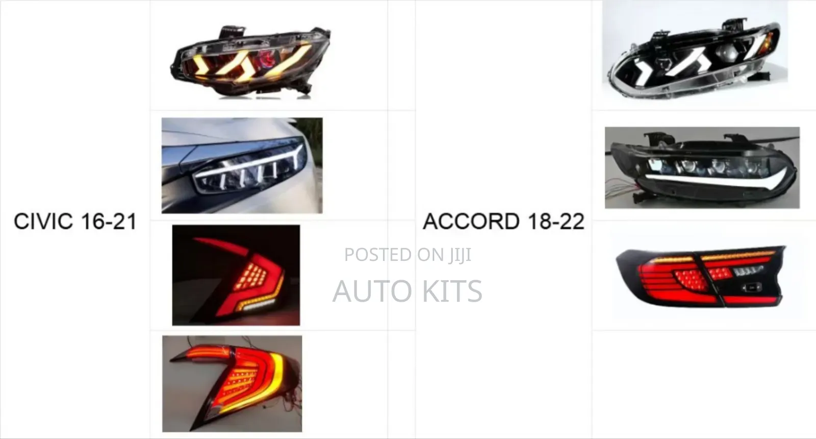Honda Accord, Honda Civic Headlamps and Tailamp