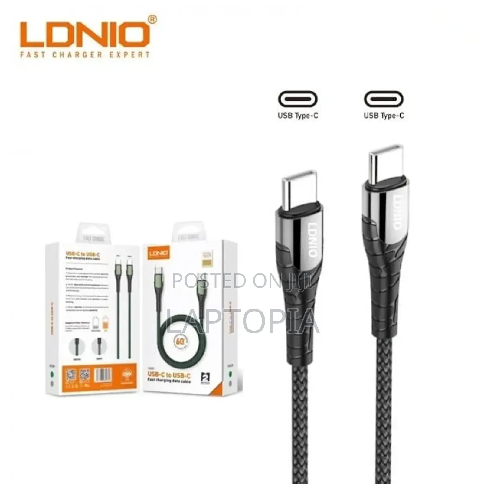Type-C to Type-C Fast Charging Cable – 65w | 2m (Grey)