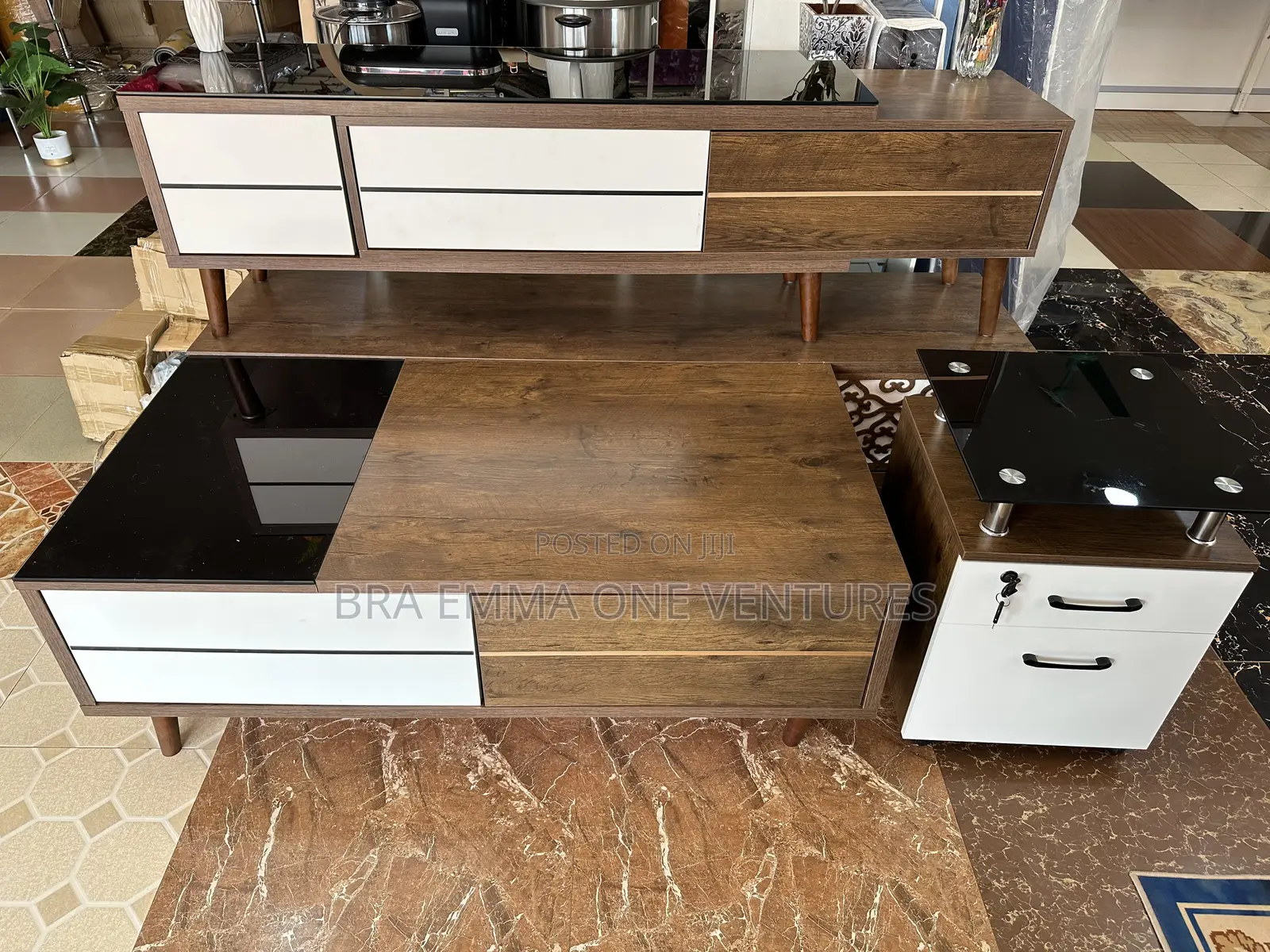 Set Of Tv Stand,Center Table And Bedside Drawer