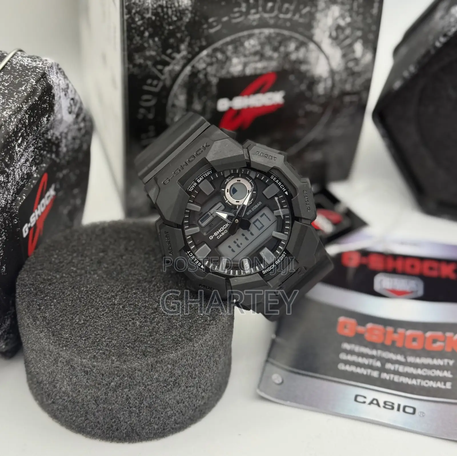 All Black Digital Analog Gshock Watch
