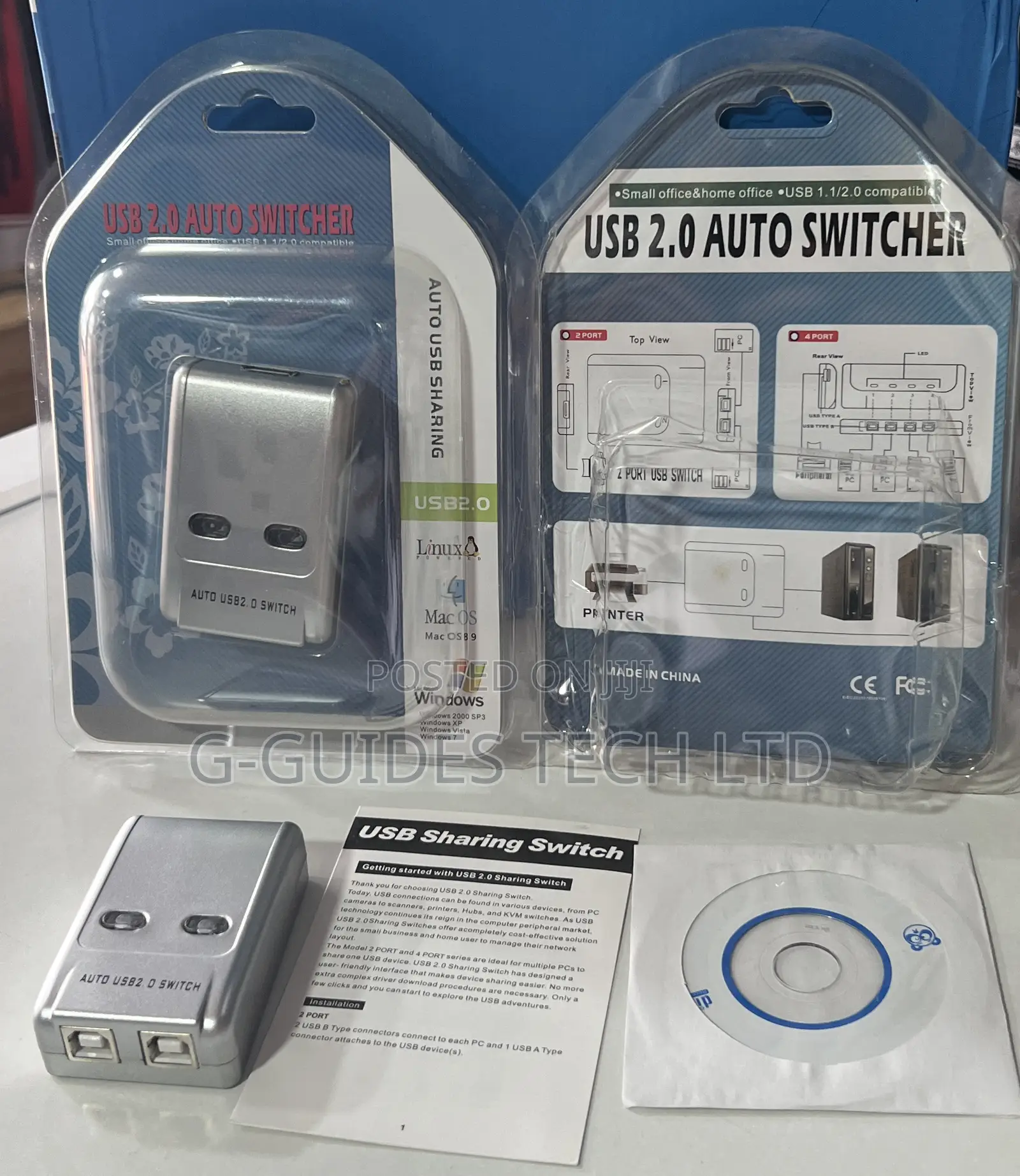 2-Port Usb Printer Switch, 2-Port Usb Auto Sharing Switch