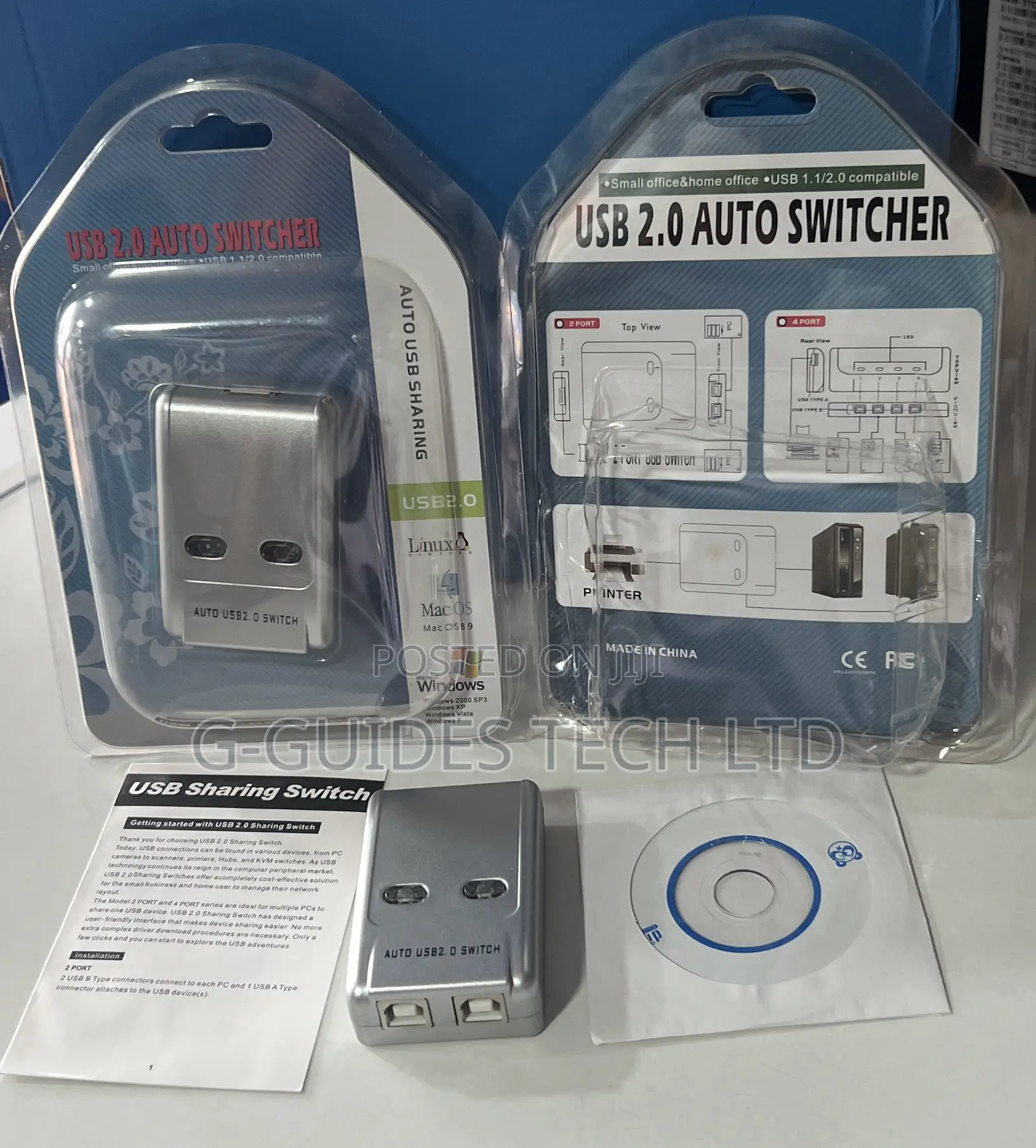 2-Port Usb Printer Switch, 2-Port Usb Auto Sharing Switch