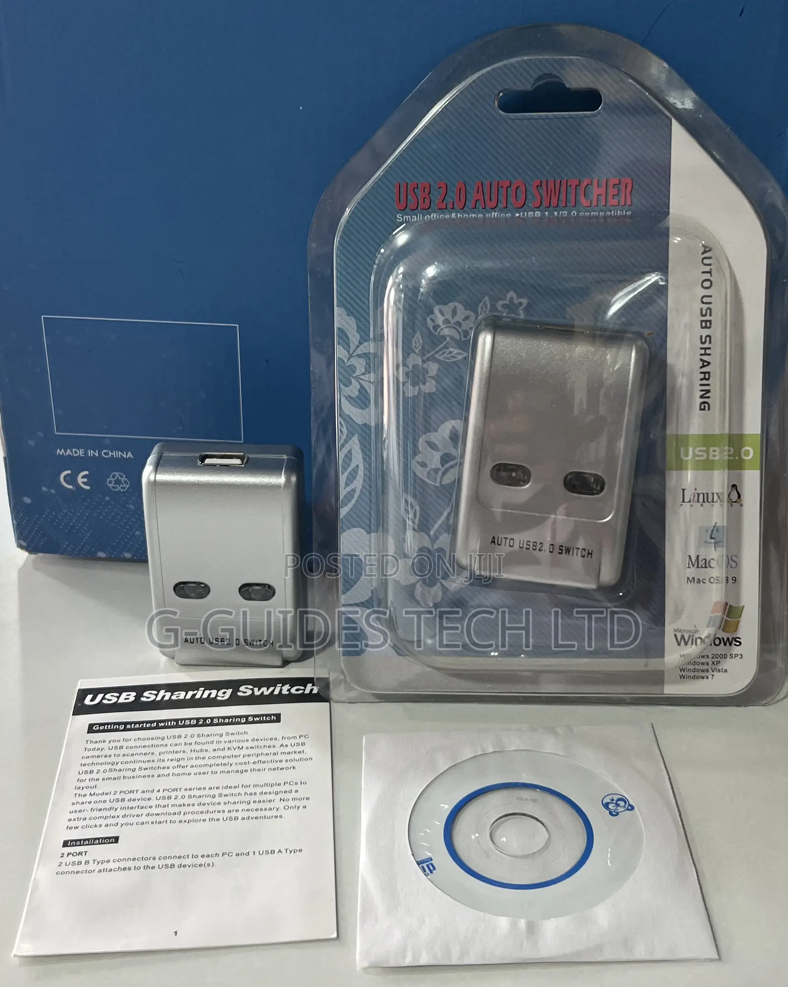 2-Port Usb Printer Switch, 2-Port Usb Auto Sharing Switch