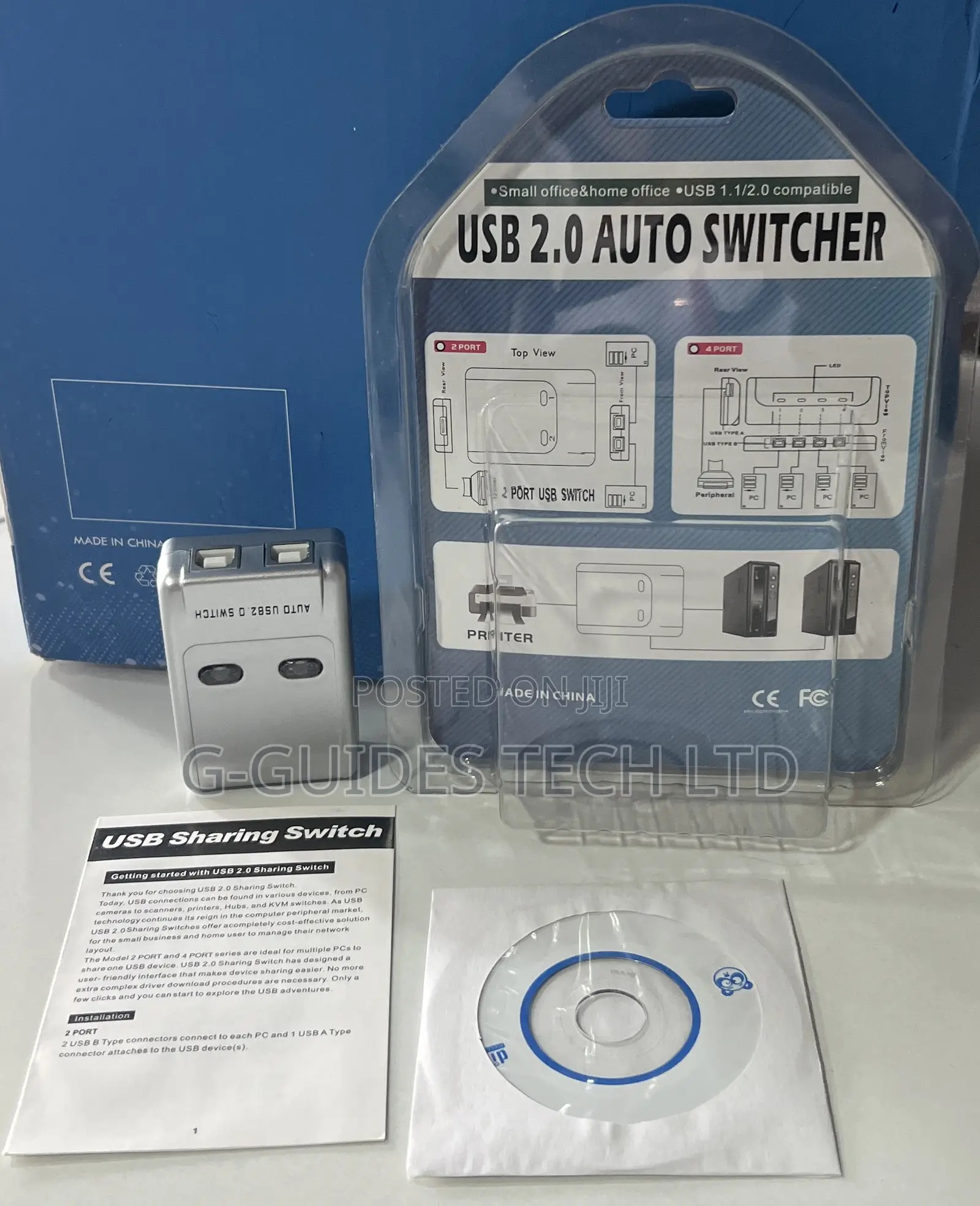 2-Port Usb Printer Switch, 2-Port Usb Auto Sharing Switch
