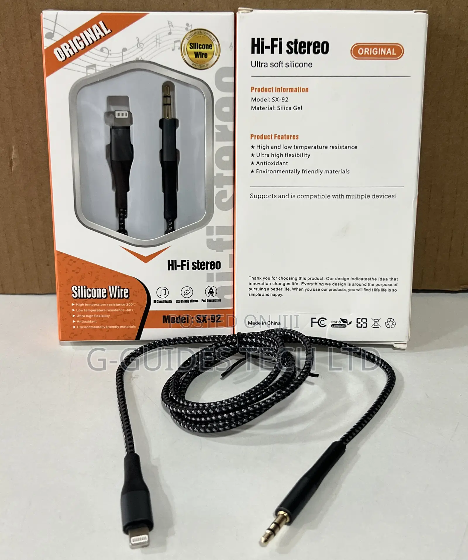 iPhone to 3.5mm Audio Jack Cable, Hi-Fi Stereo Silicone Cable