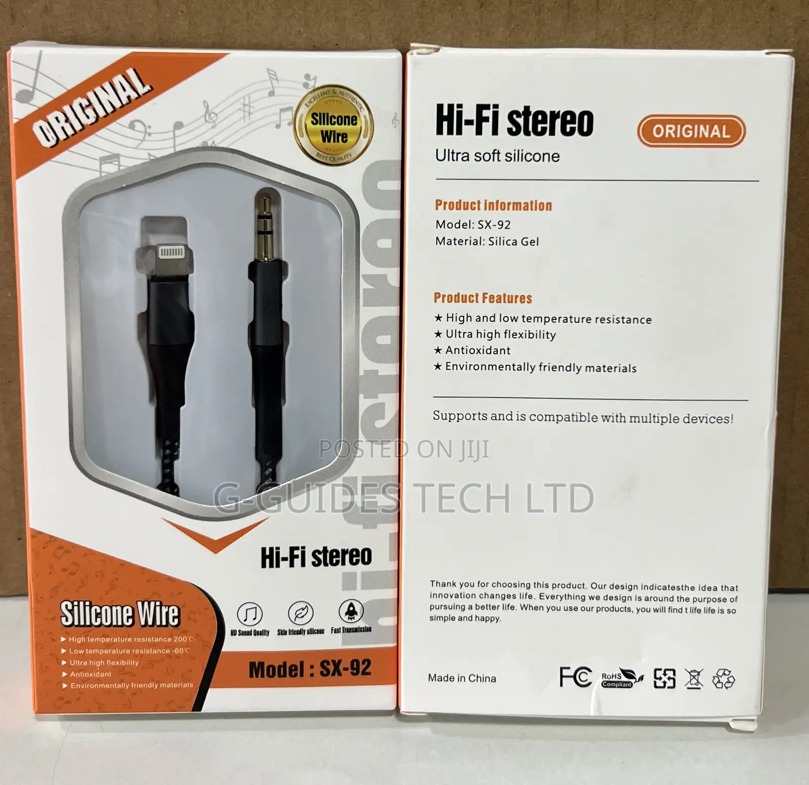 iPhone to 3.5mm Audio Jack Cable, Hi-Fi Stereo Silicone Cable