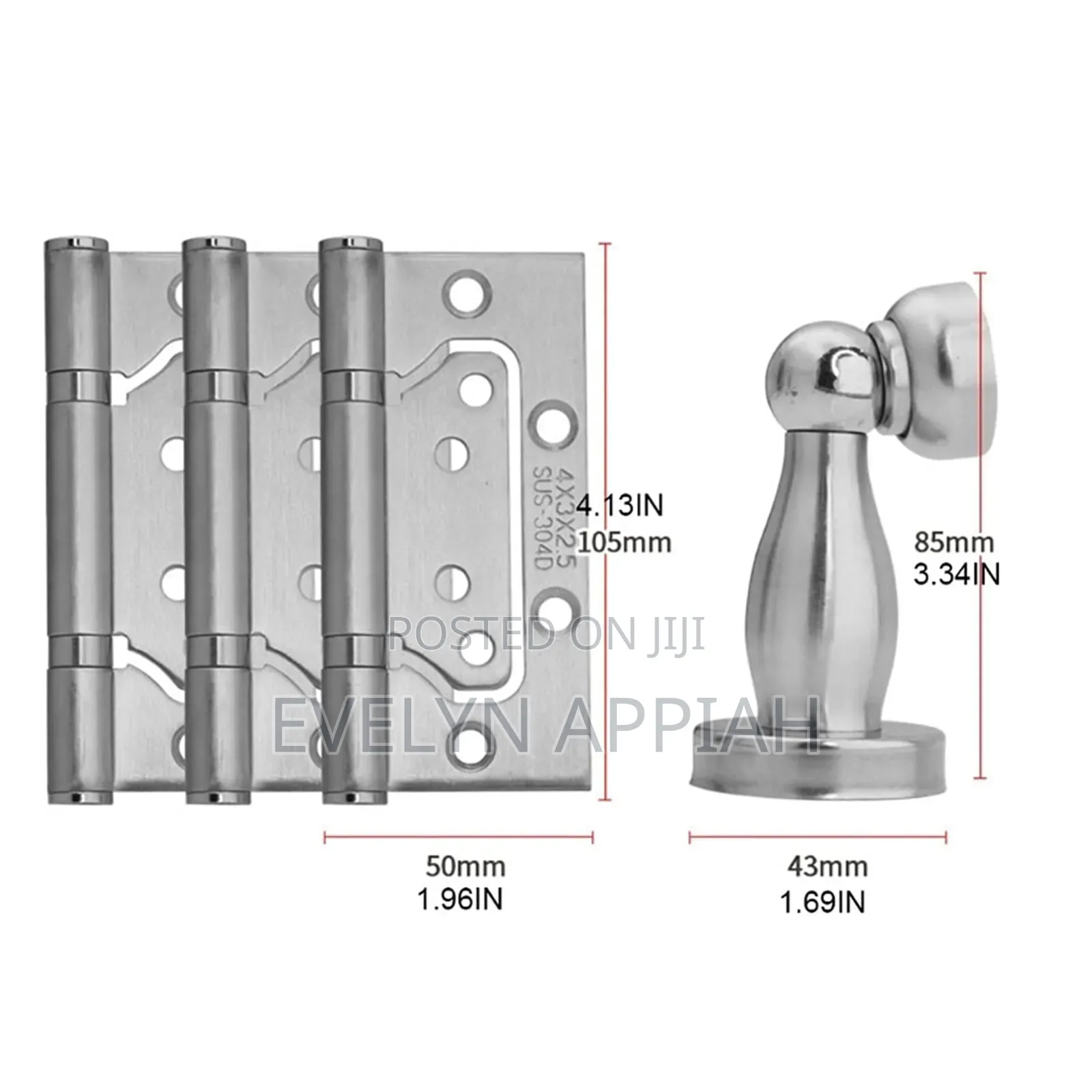 3pcs Door Hinges With Door Stopper