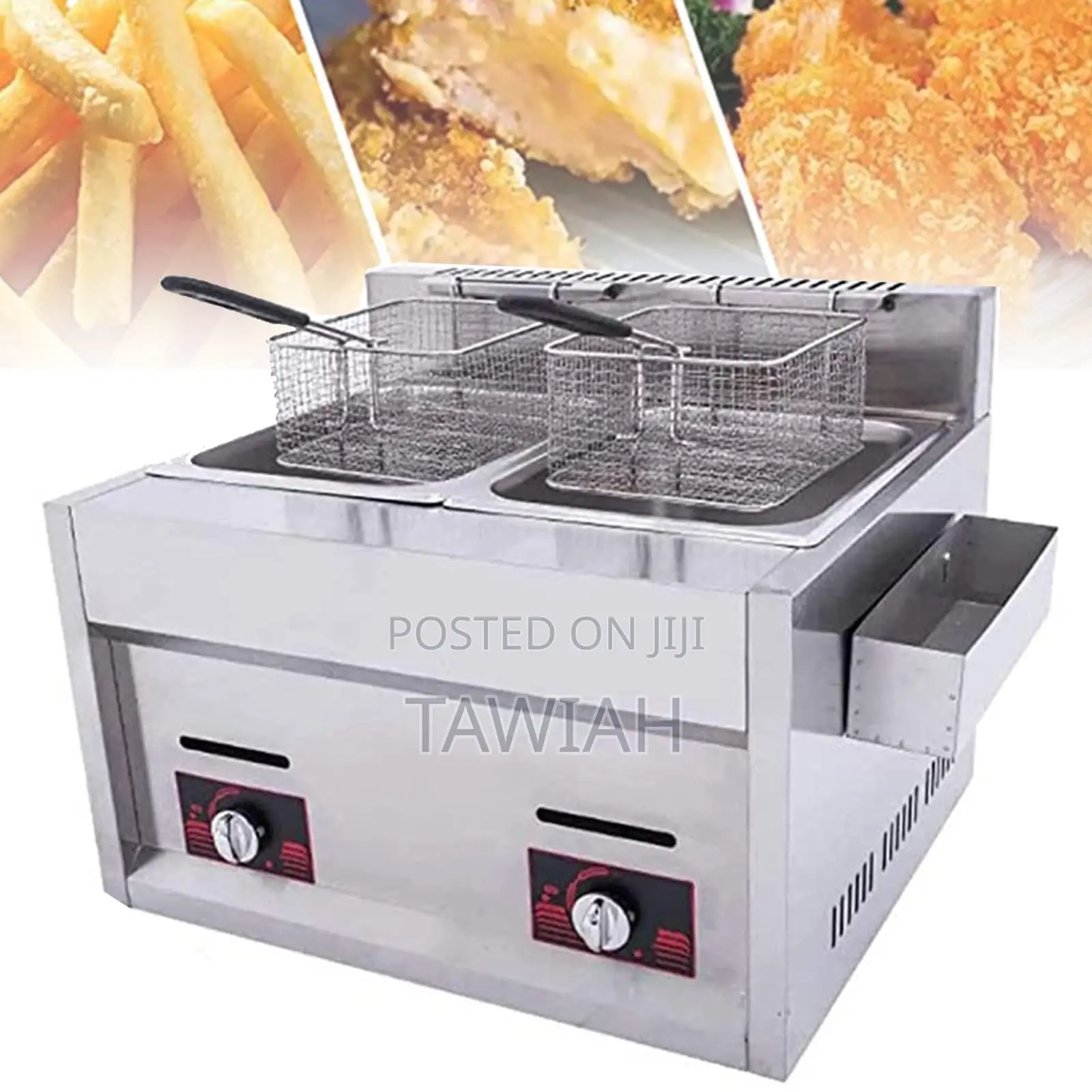 Gas Deepfryer Double Pan 16 Liters