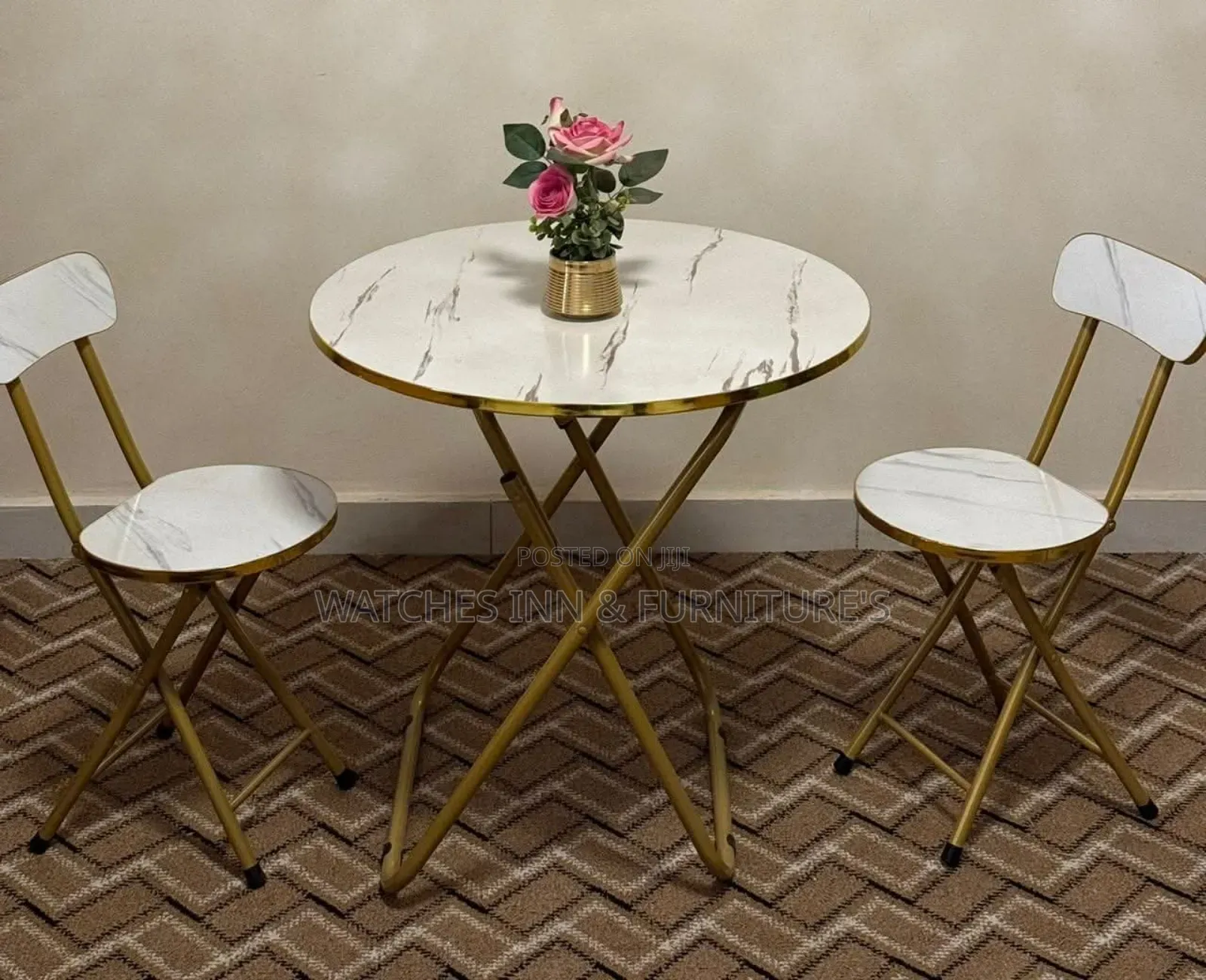 Folding Round Table With 2 Chairs
