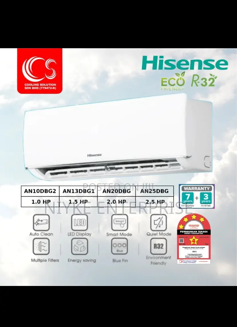 Hisense 1.5 Hp Non-inverter Split Air Conditioner