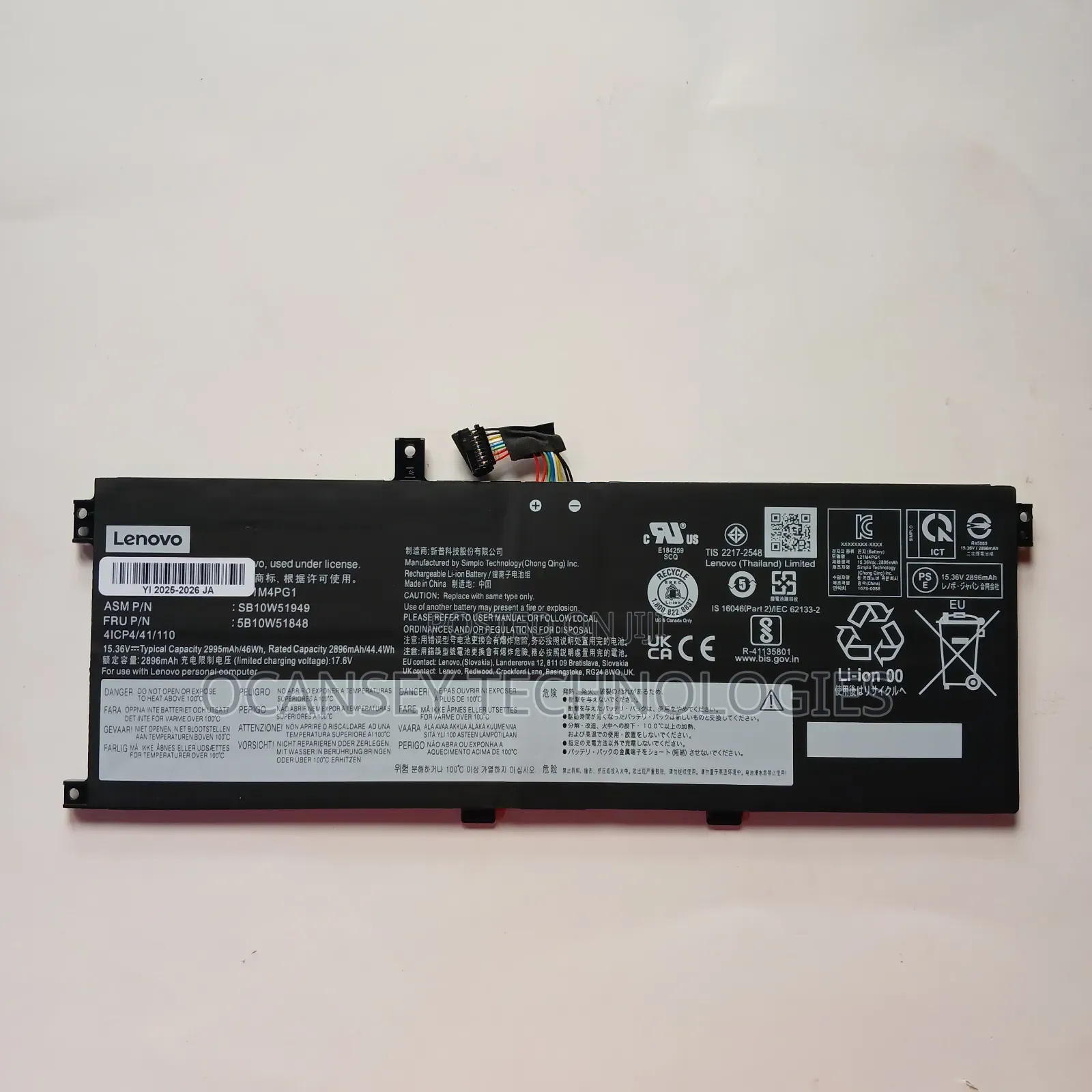 Original Lenovo L21l4pg1 Battery Yoga L13 Gen 3 / Gen 4