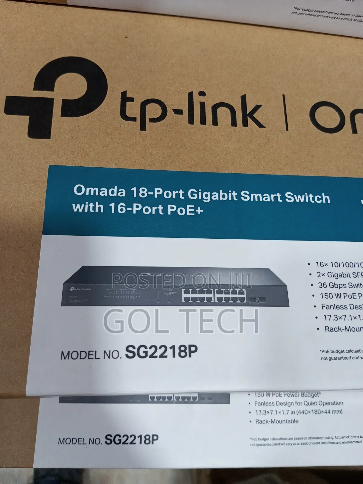 Tp-Link 16 Port Poe Gigabit Smart Manage Switch Omada 18-Port Sg2218p