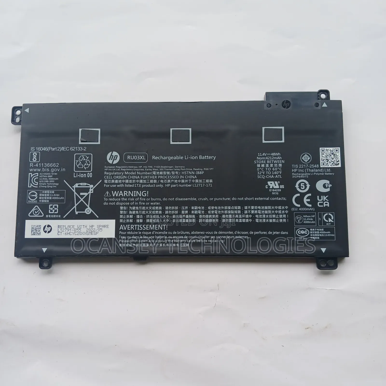 Hp Original Ru03xl Battery for Probook X360 11 G3 G4 G5 G6 440 G1